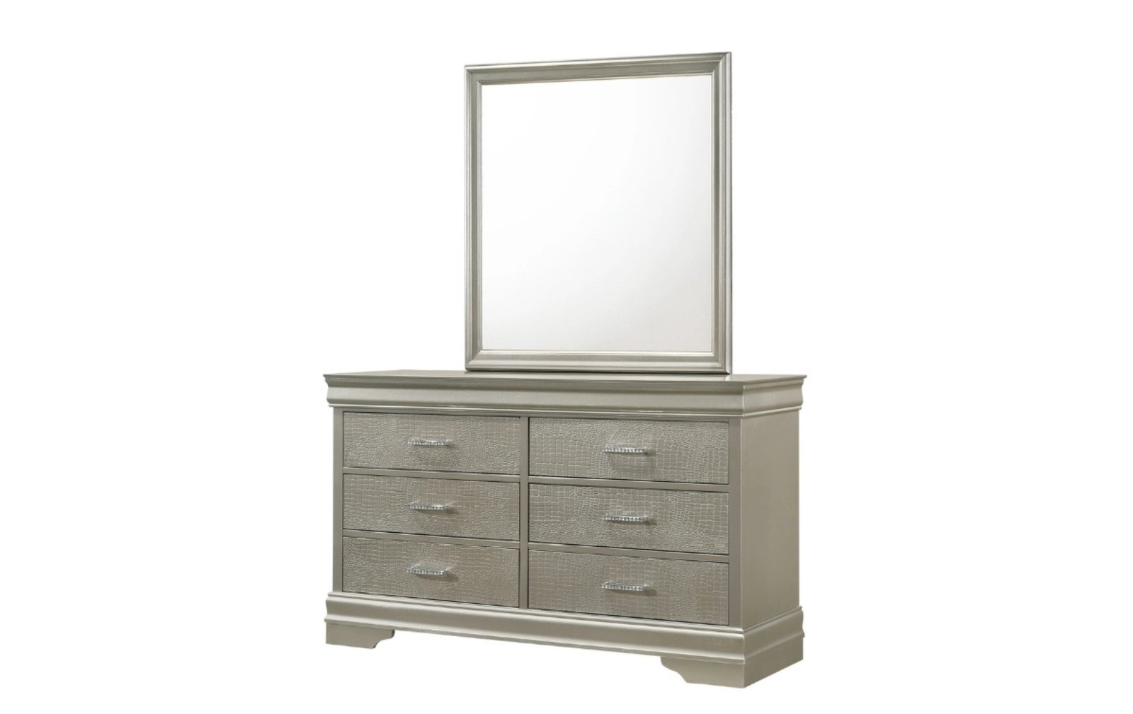 Amalia Silver Dresser & Mirror