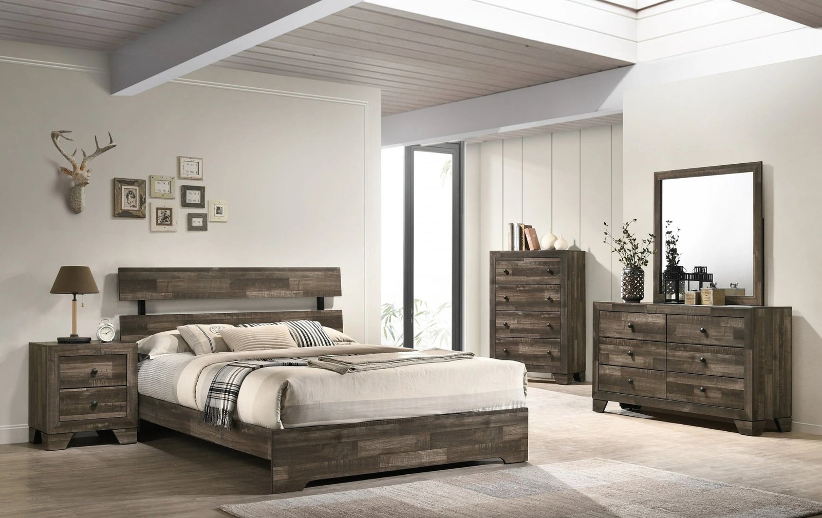 Atticus Brown Platform Queen Bedroom Set