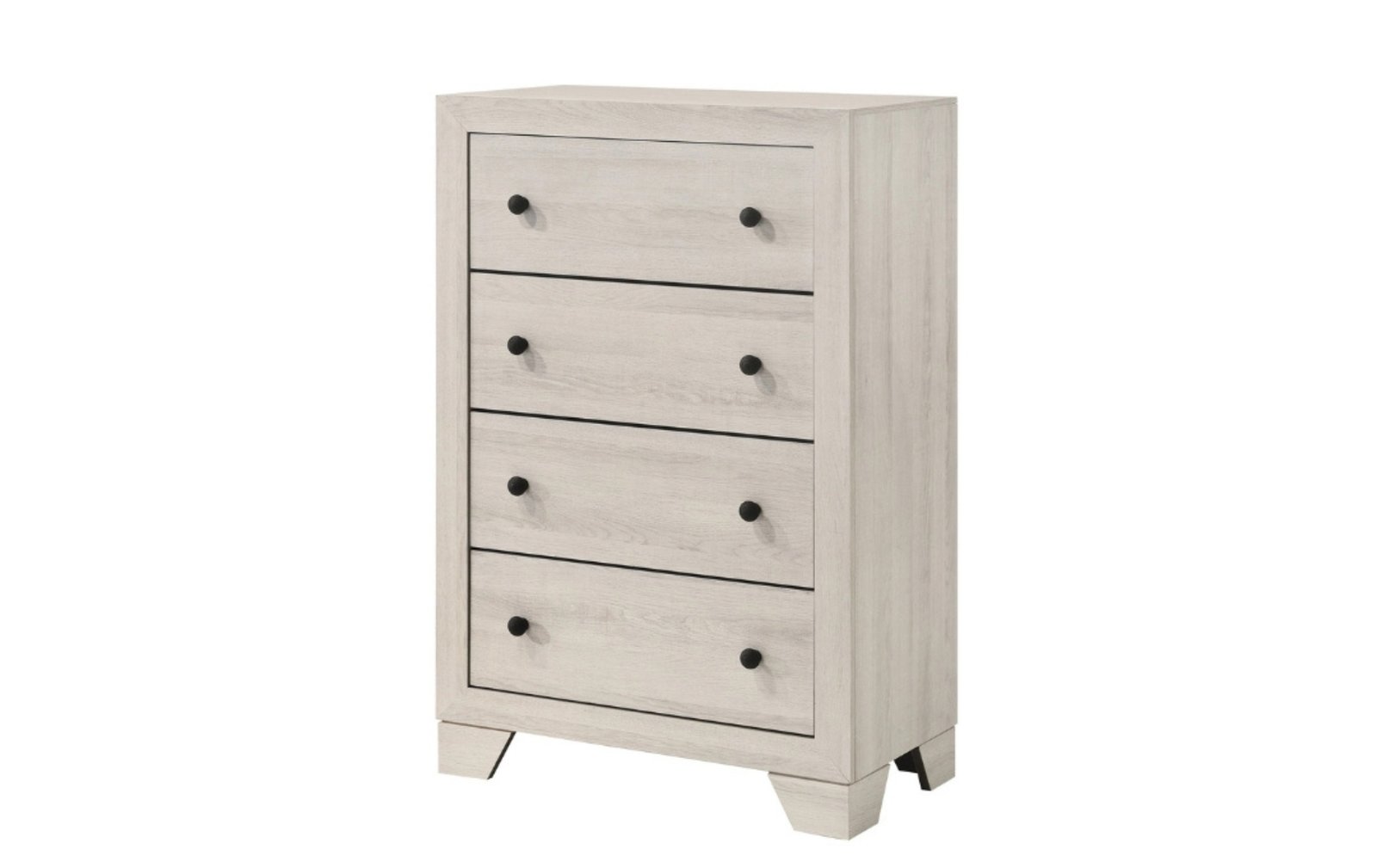 Atticus White Rustic Wood 4-Drawer Chest