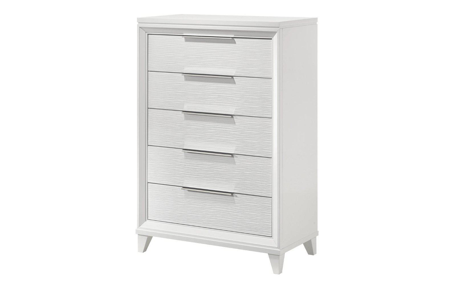 Cressida White Textured 5-Drawer Chest