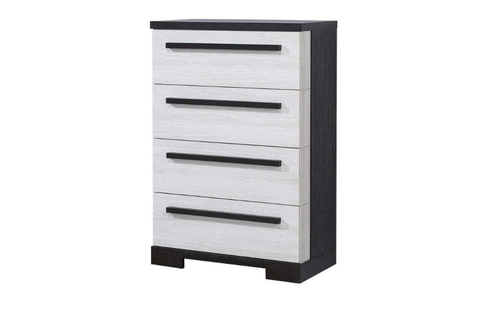 Remington Two-Tone White 4-Drawer Chest with Black Handles