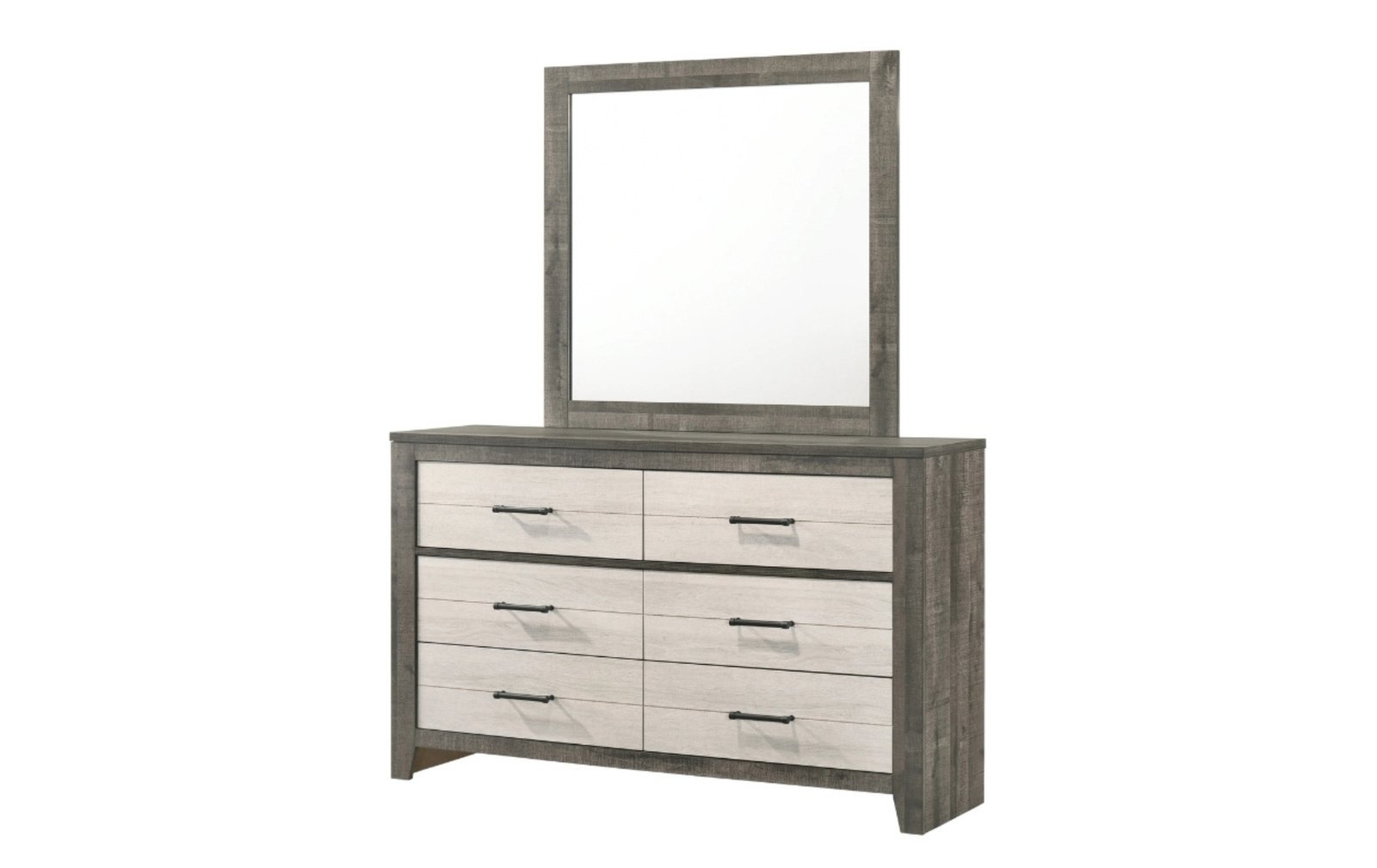 Rhett Gray & White Dresser & Mirror