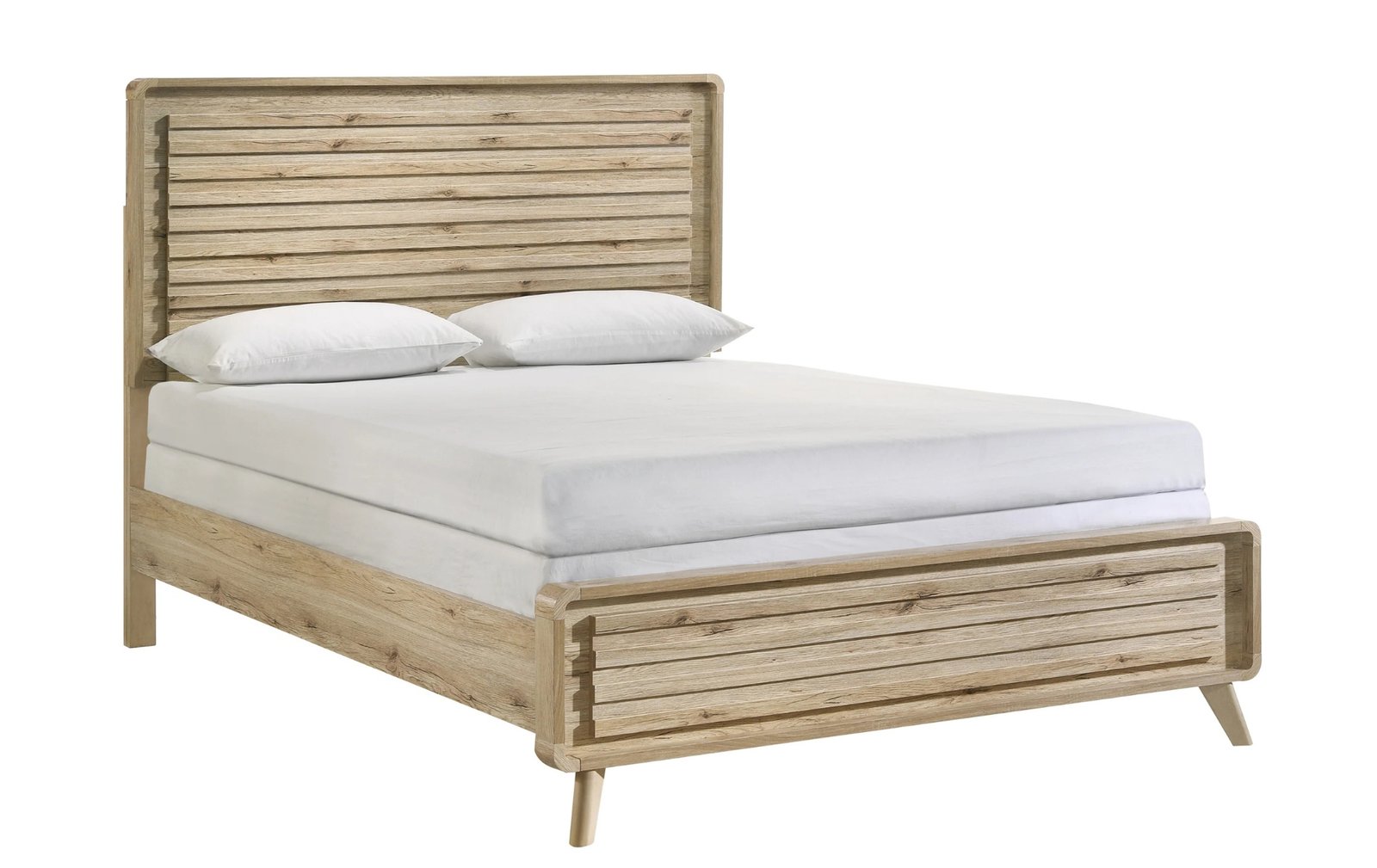 Dawson King Natural Wood Slat Panel Bed