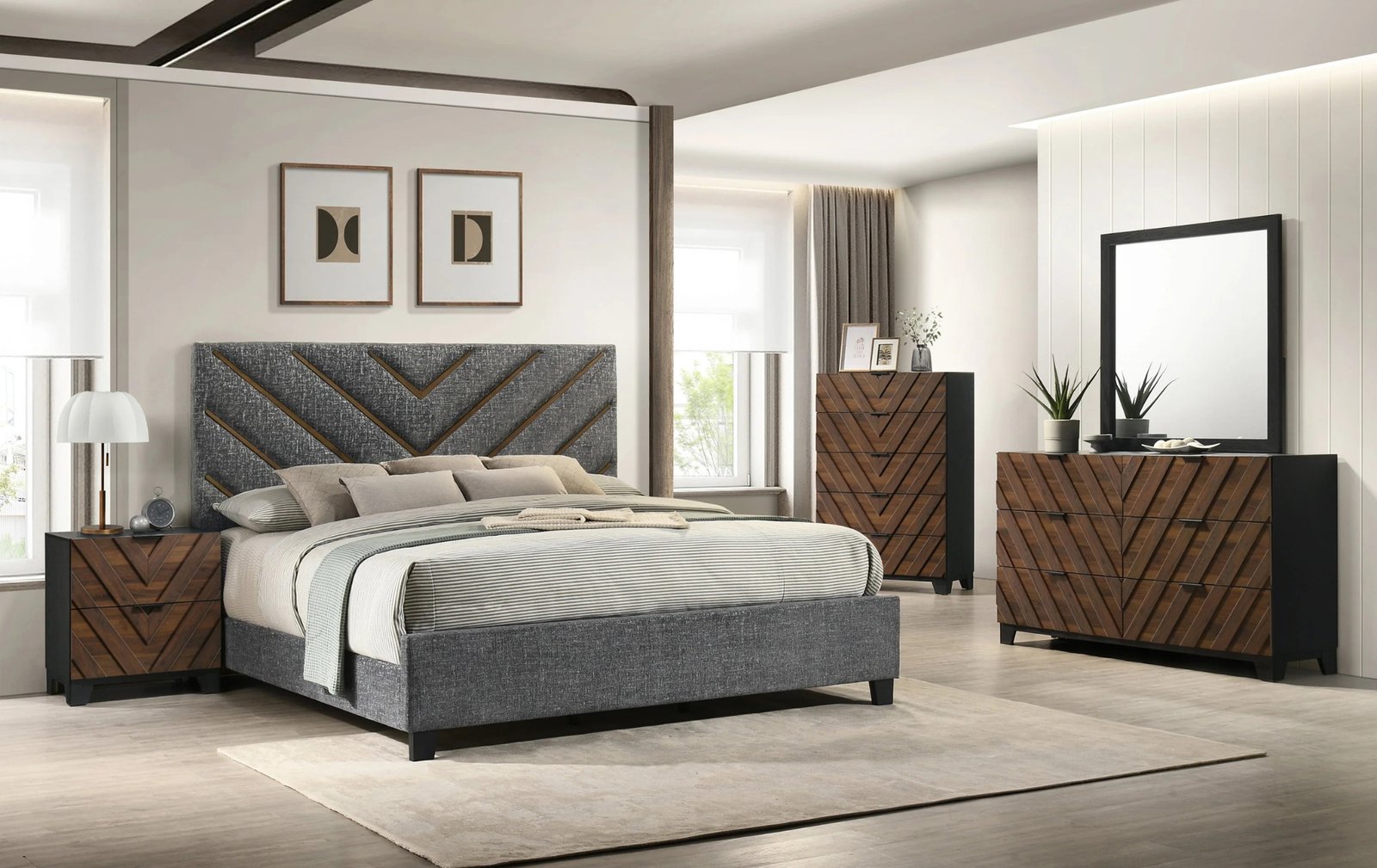 Zane Modern Upholstered Queen Bedroom Set