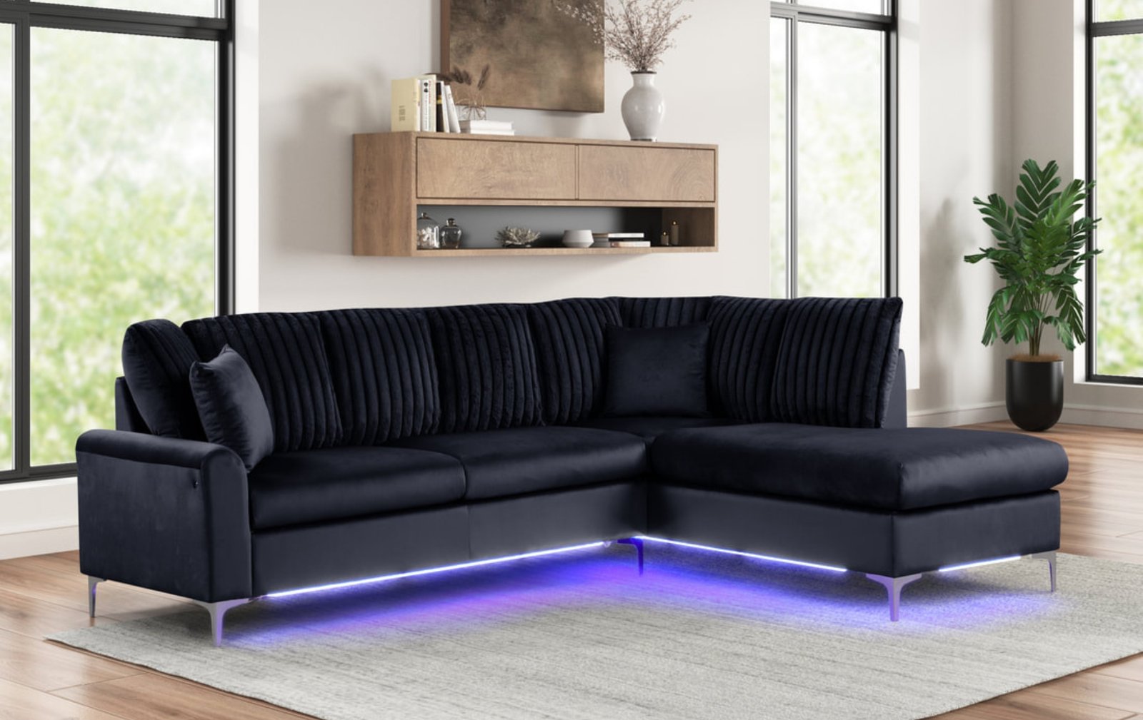 Candy Black Sectional W/ LED's
