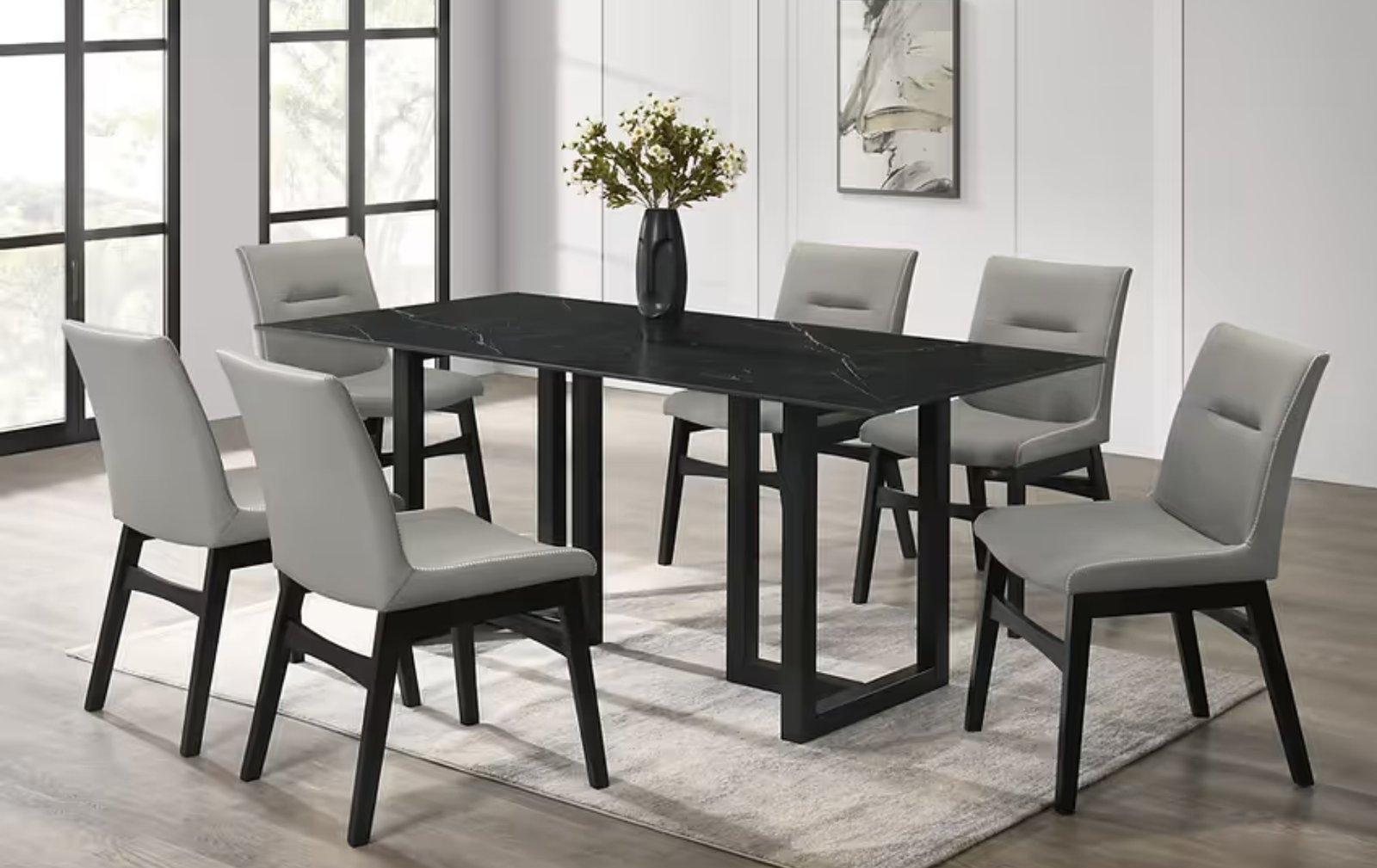 Farrin Black 7-Piece Dining Set