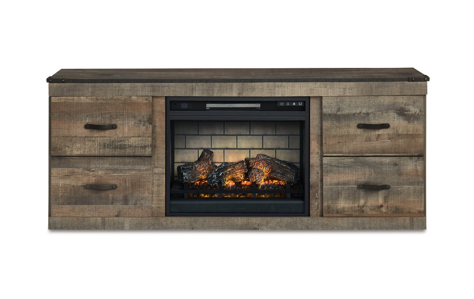 Trinell Brown Fireplace TV Stand
