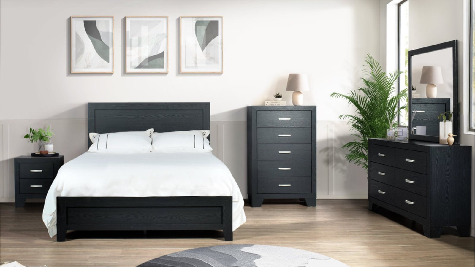 Modern Black Queen Bedroom Set