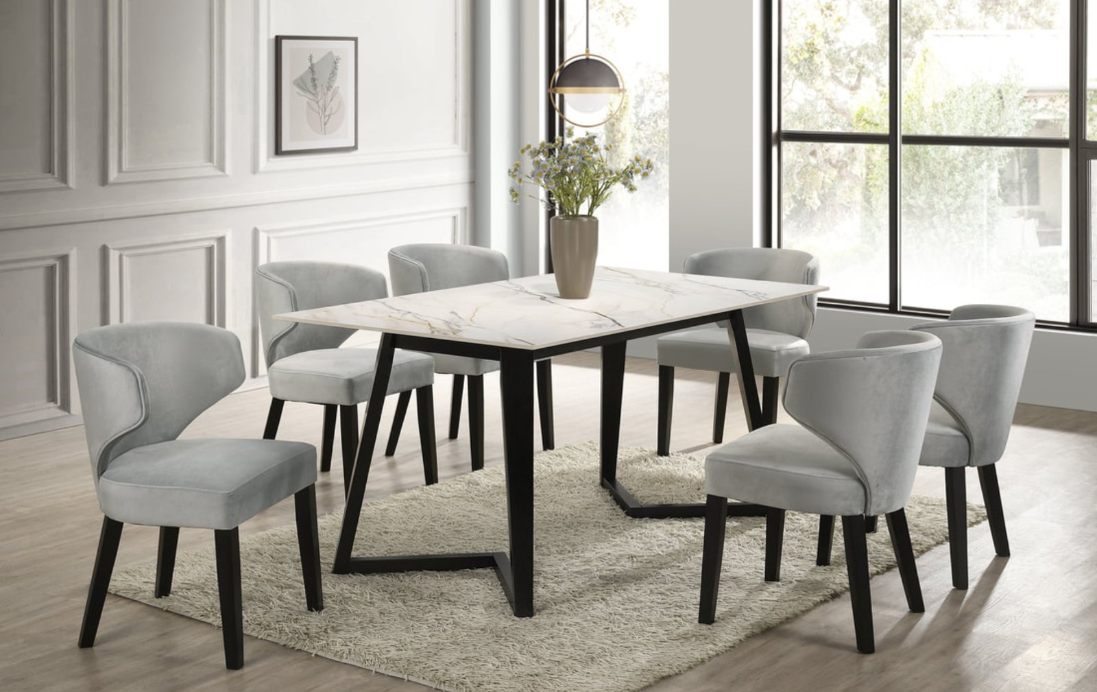 Hamilton White 7-Piece Dining Set