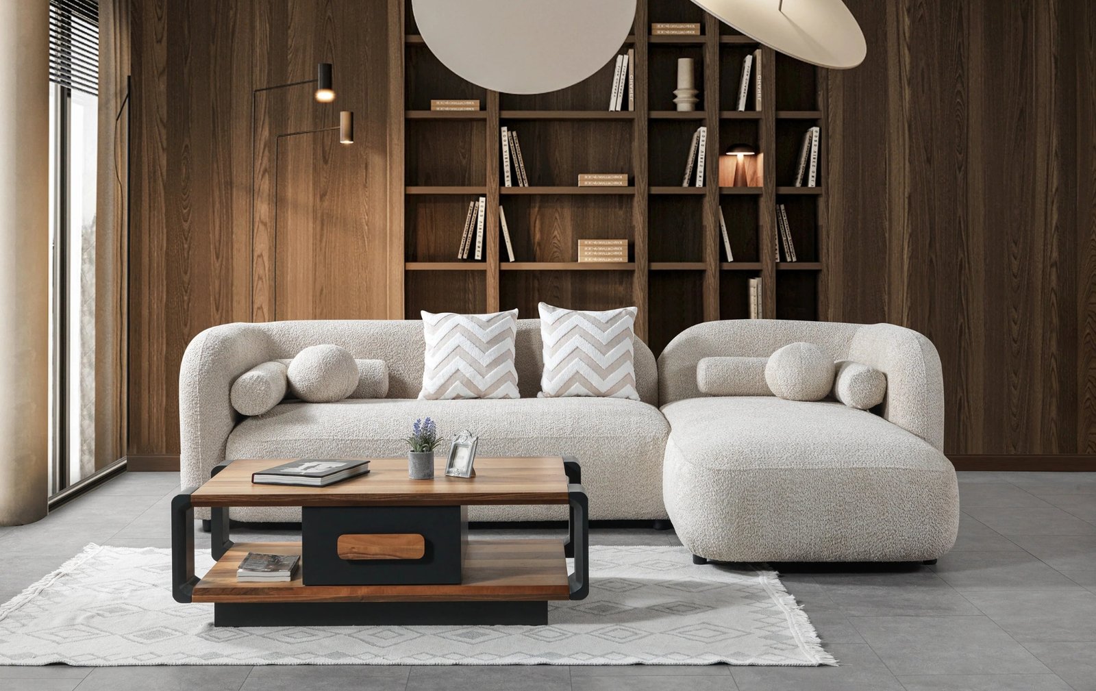 Liva Sand Boucle LAF 110" Sectional