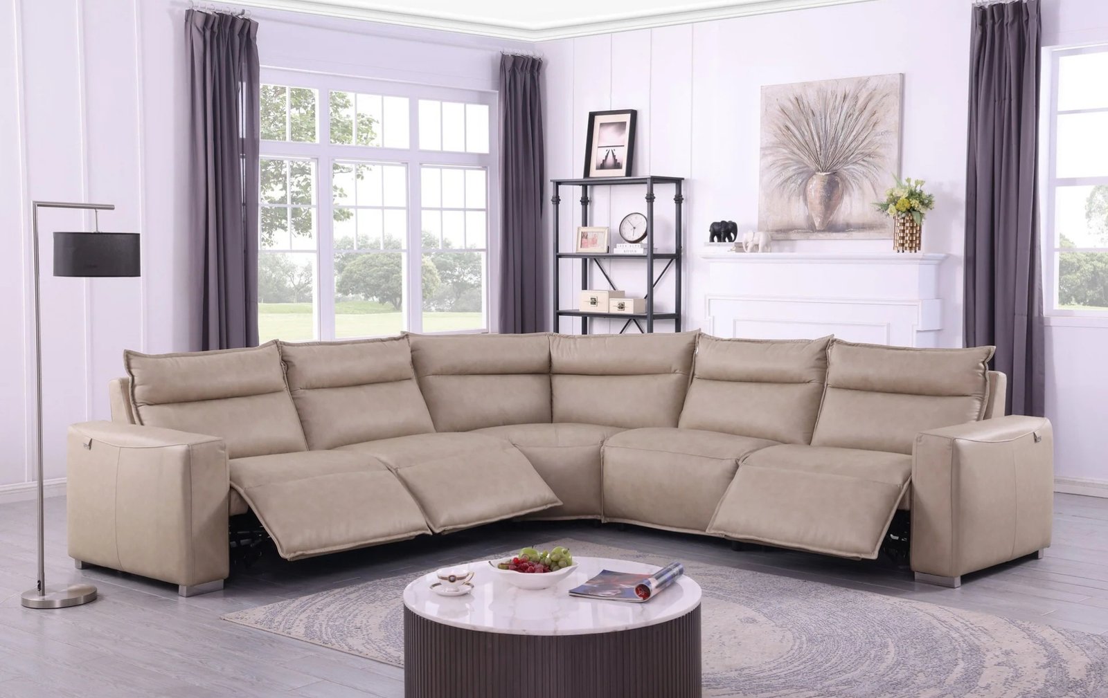 Sierra Beige 5pc Sectional W/ Power Recliners
