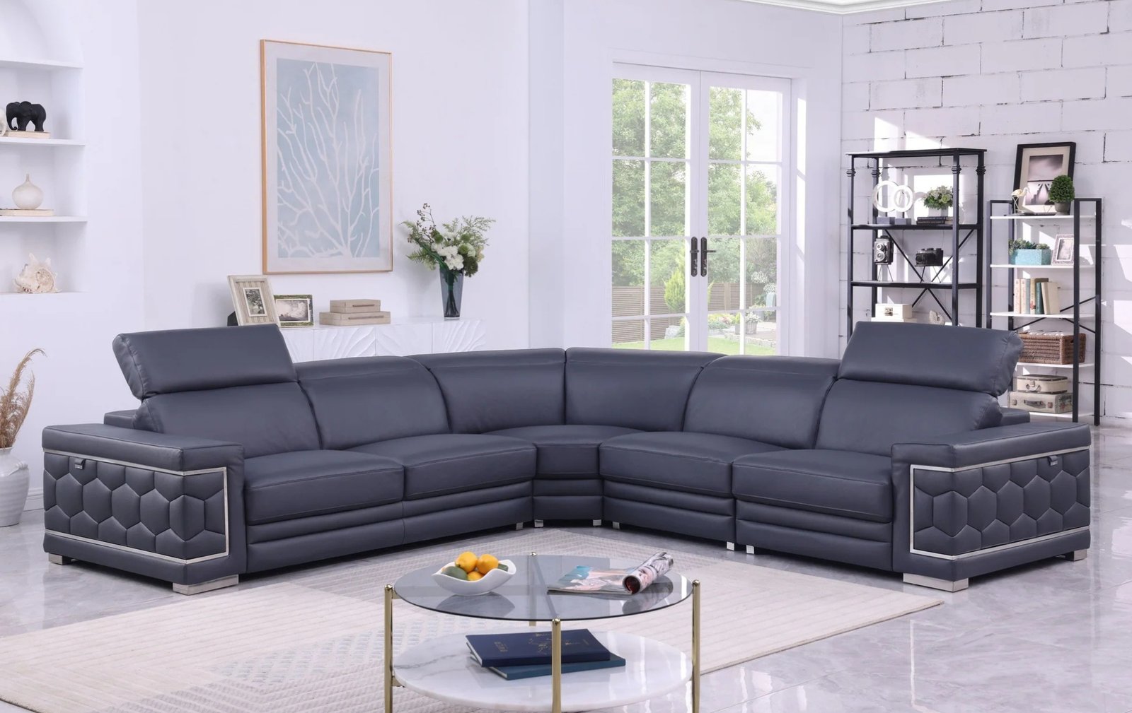 Favo Dark Navy 4pc Sectional