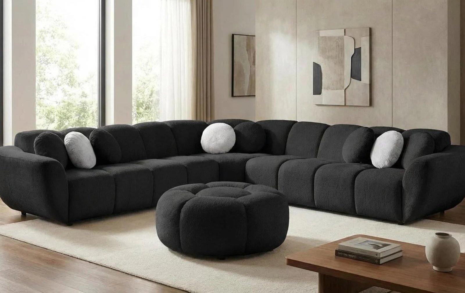 Rose Black 3pc Sectional