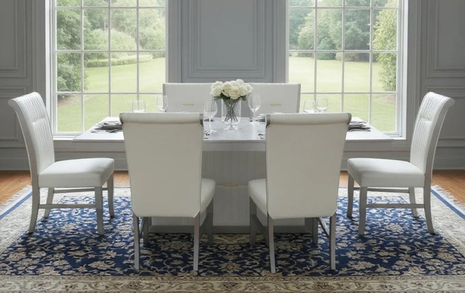 Mozart White 7-Piece Dining Set