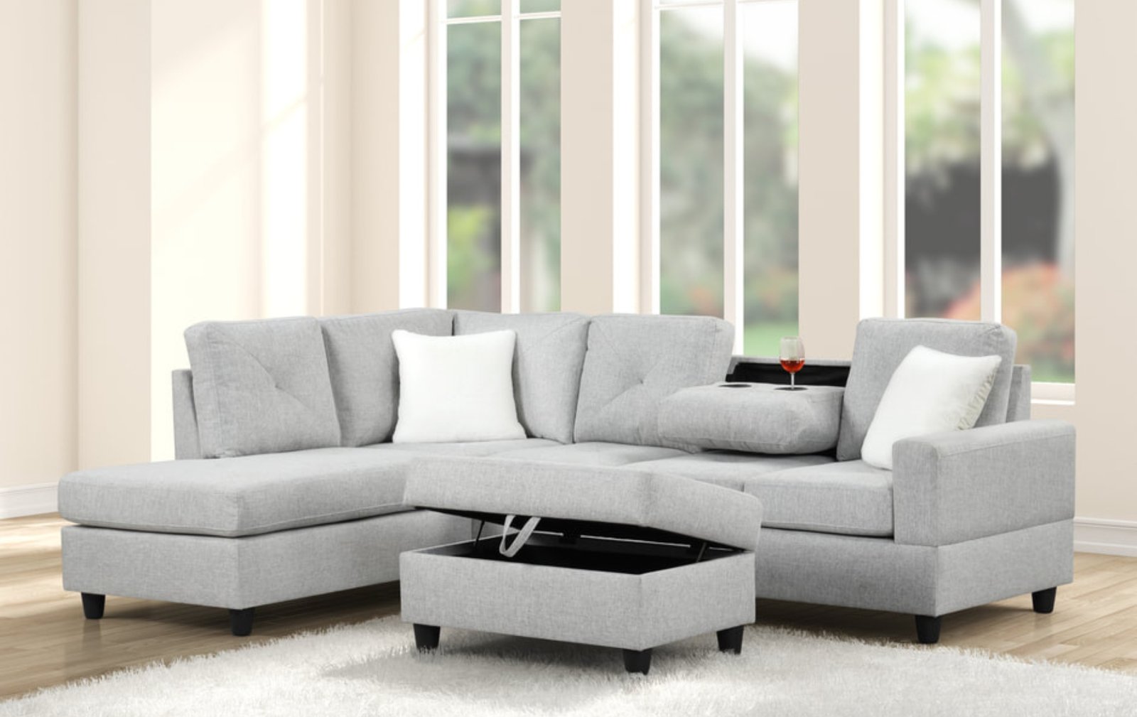 Rocket Charcoal Reversible Sectional