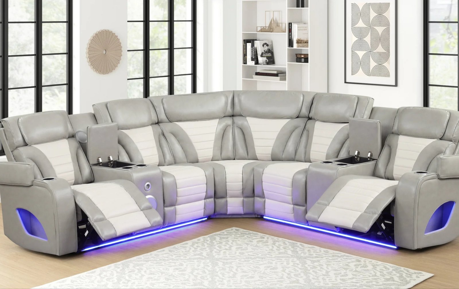 Robin Grey 3pc Power Reclining Sectional W/ LED Lights