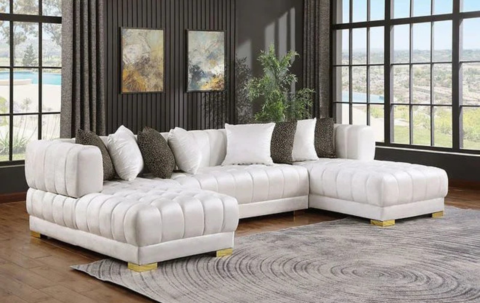 Dasha White 3pc Sectional