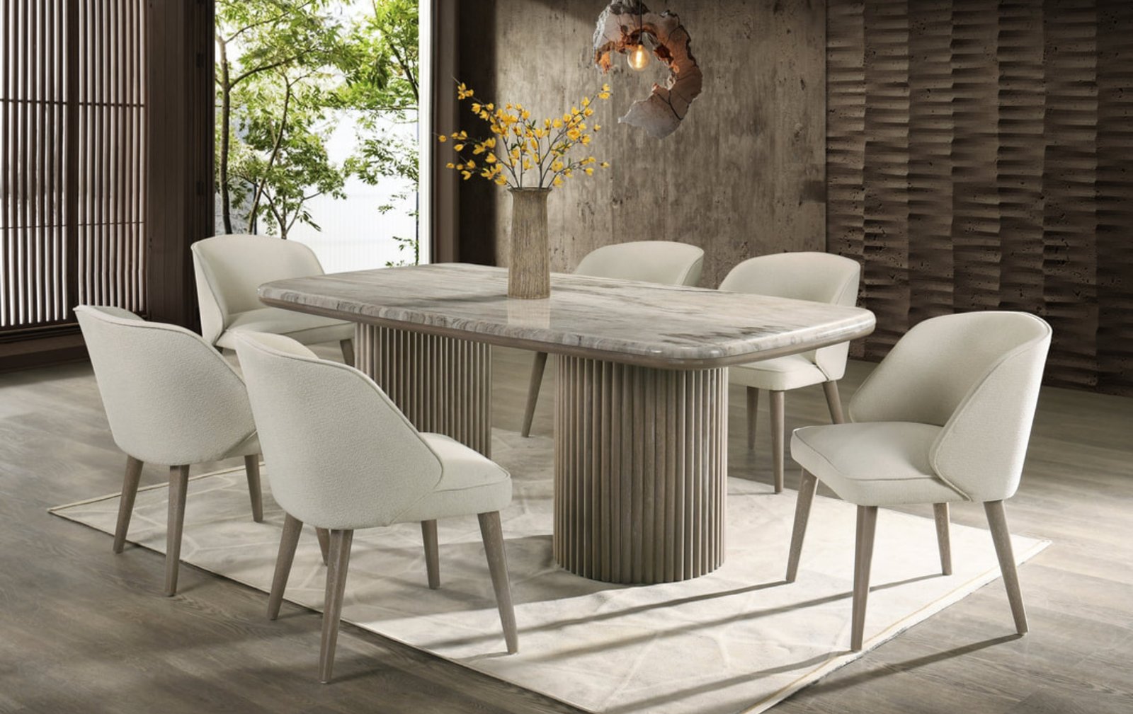Samara Marble 7-Piece Dining Set