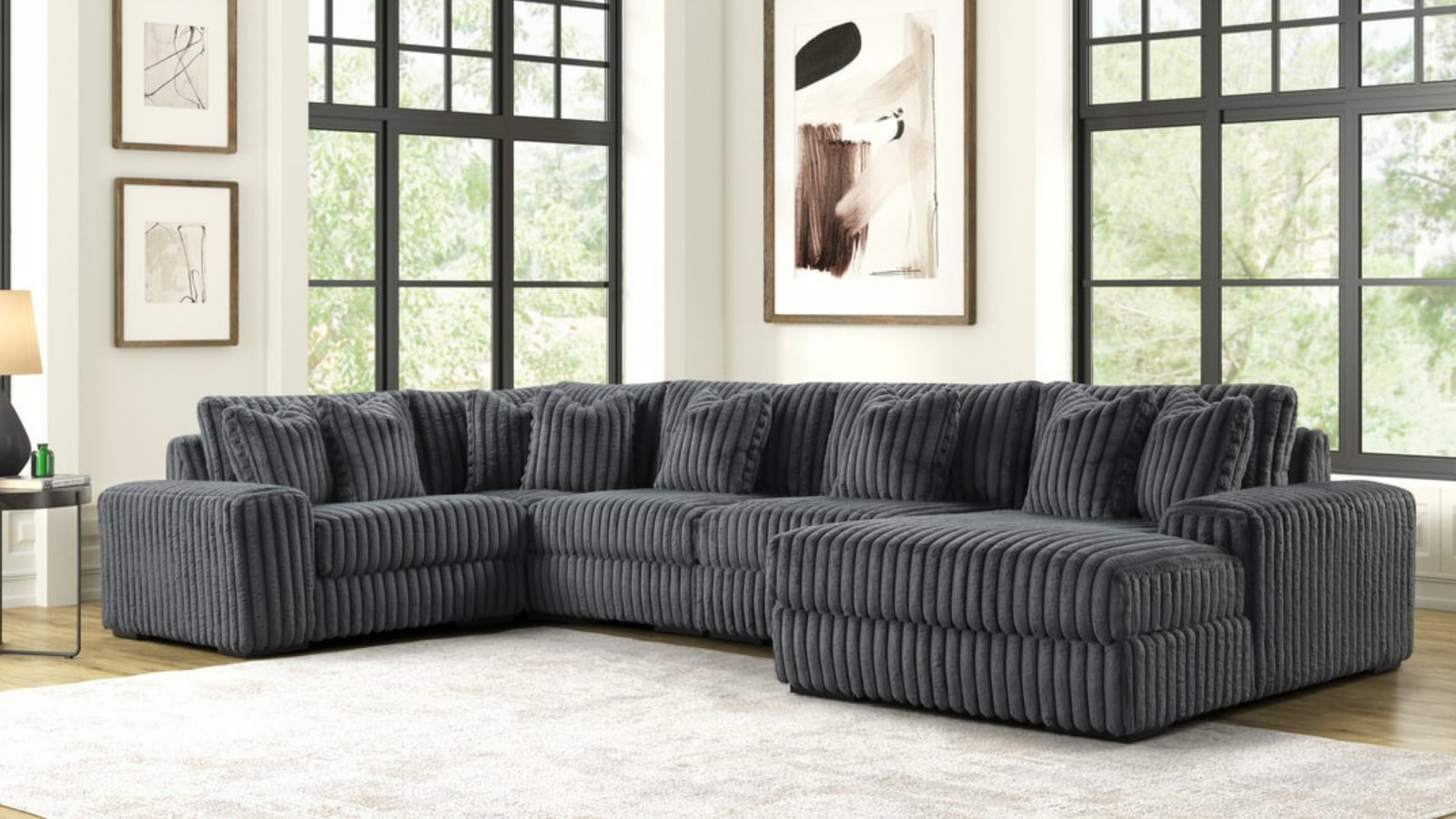 Seasons Charcoal 5pc Sectional W/Chaise