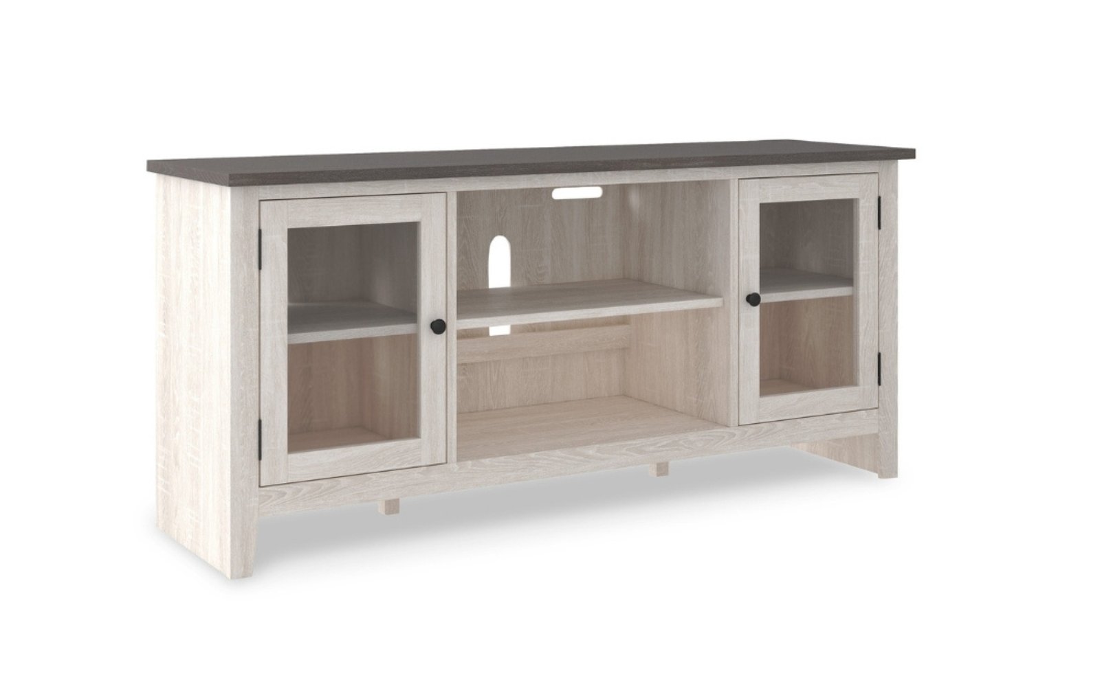 Dorrinson White & Brown TV Stand
