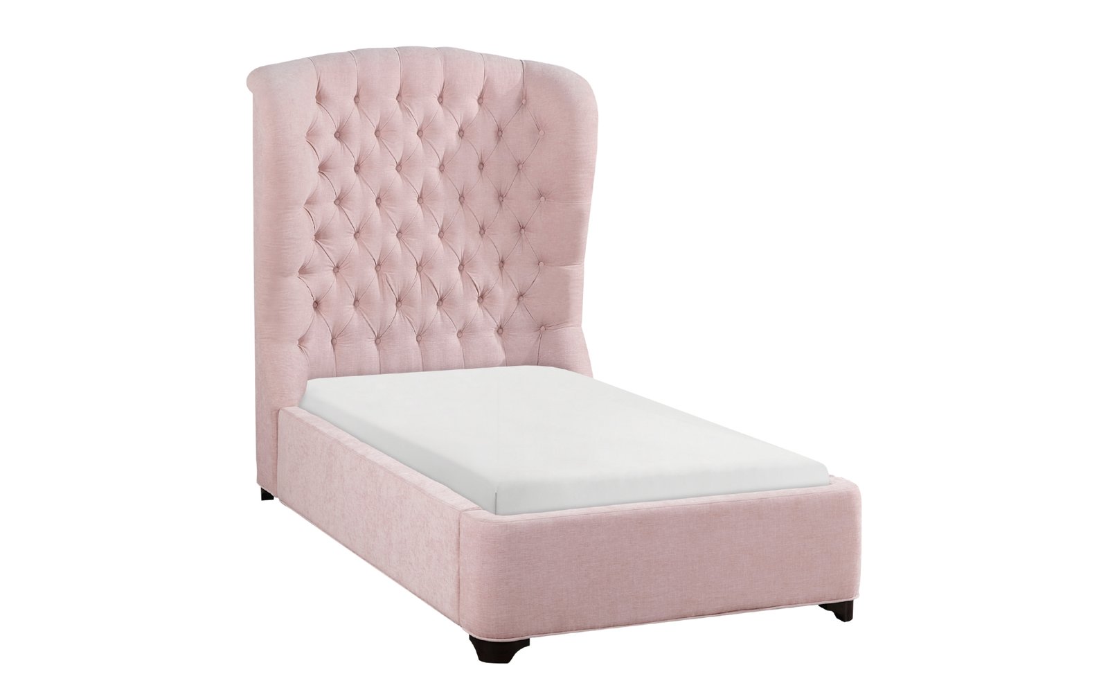 Pink Tufted Upholstered Twin Bed