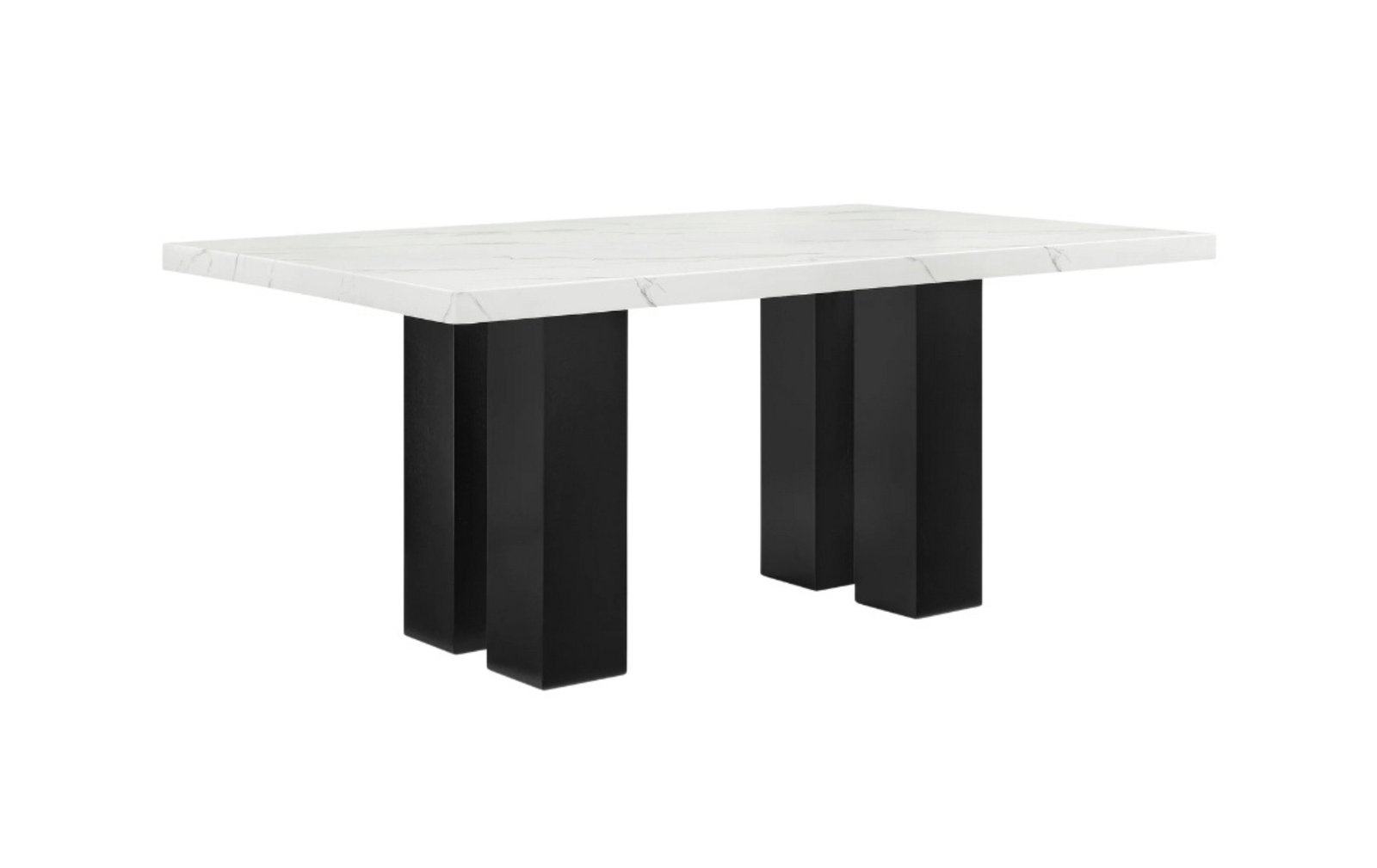 Parkside White Faux Marble Dining Table