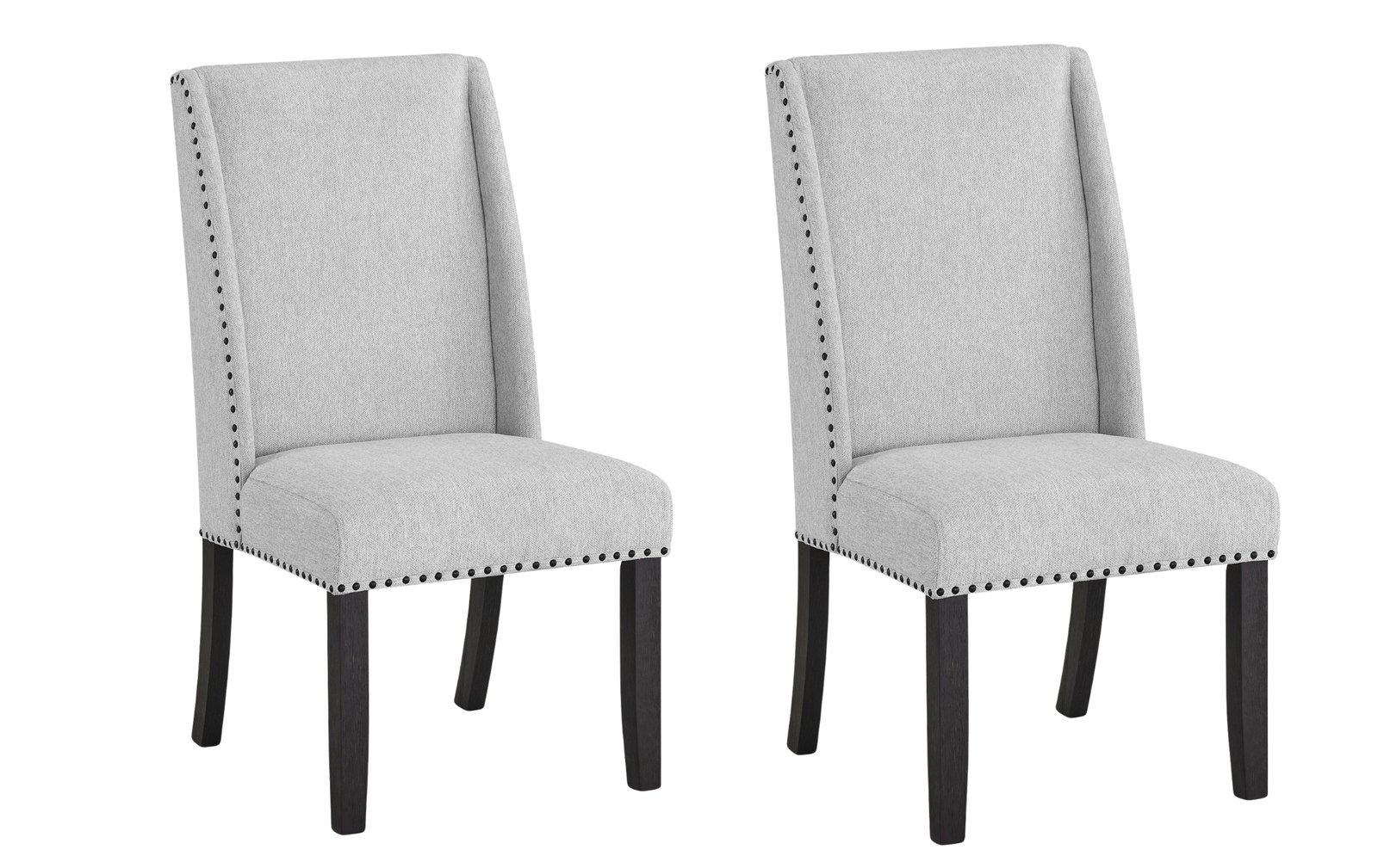Vance Gray Nailhead 2-Piece Dining Chair Set