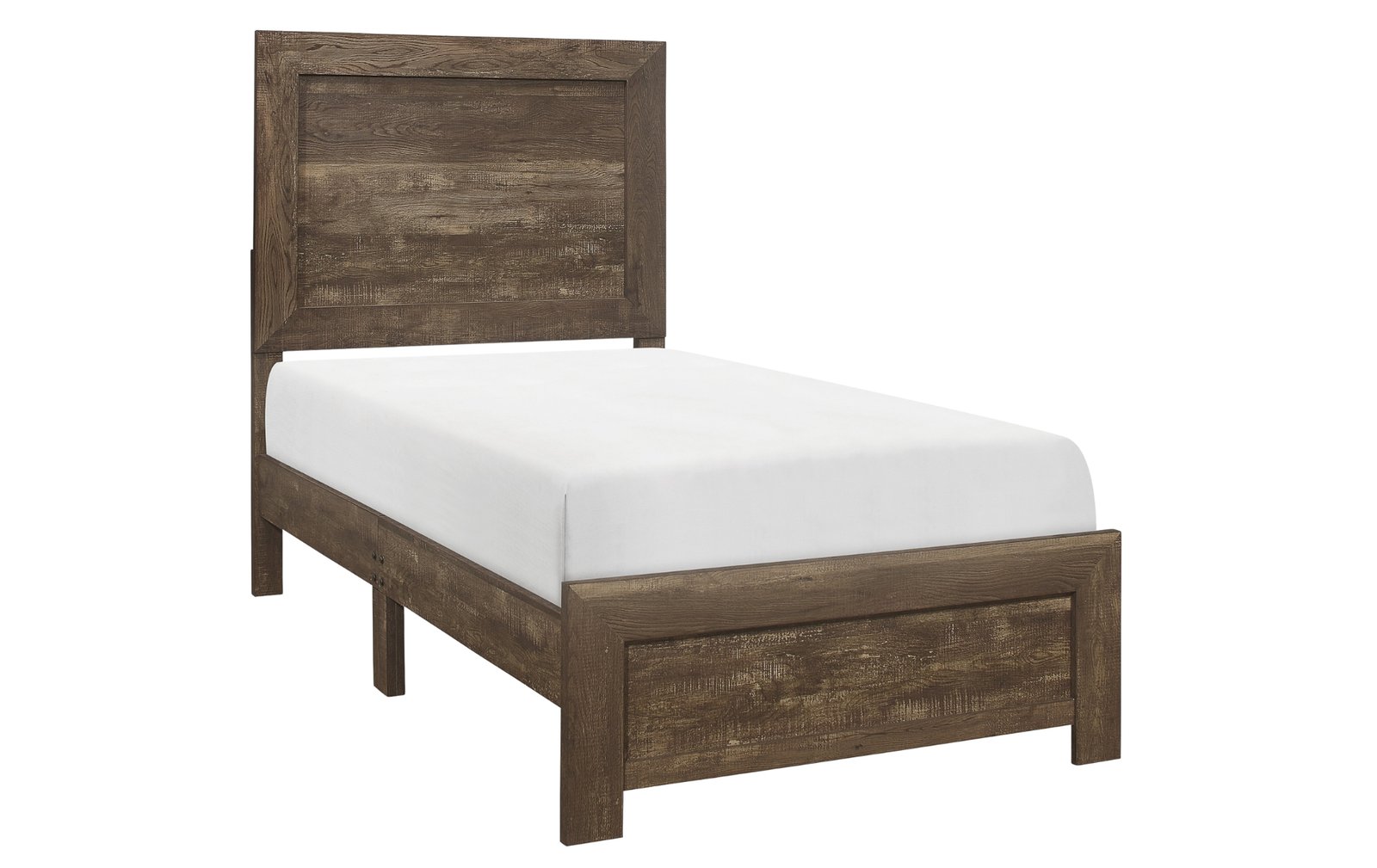 Brown Wood Panel Twin Bed