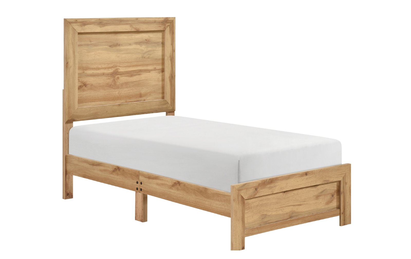 Natural Wood Panel Twin Bed