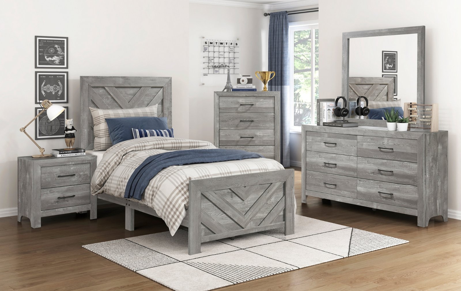 Corbin Gray Twin Bedroom Set