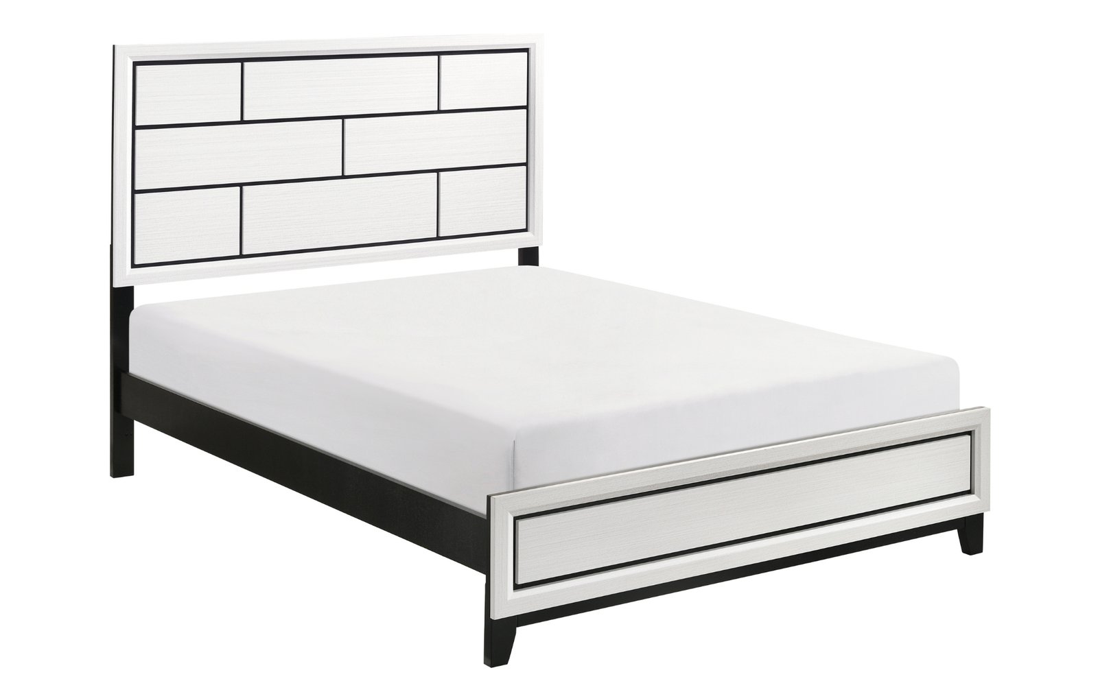 Davi White & Black Panel Full Bed