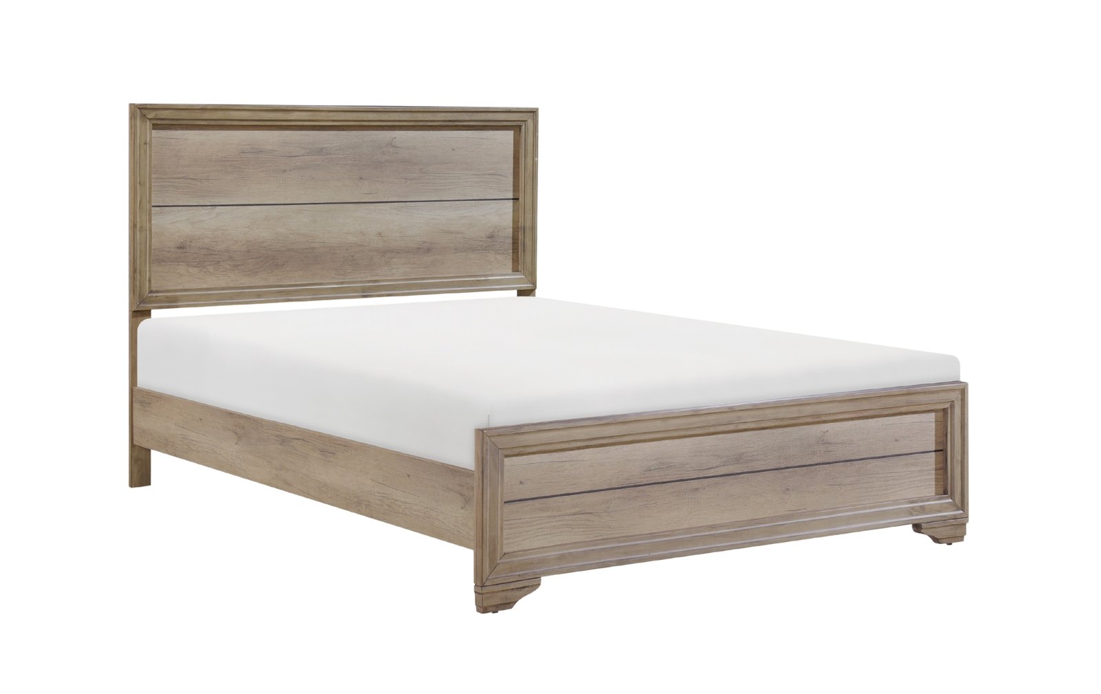 Natural Wood Framed Panel Twin Bed