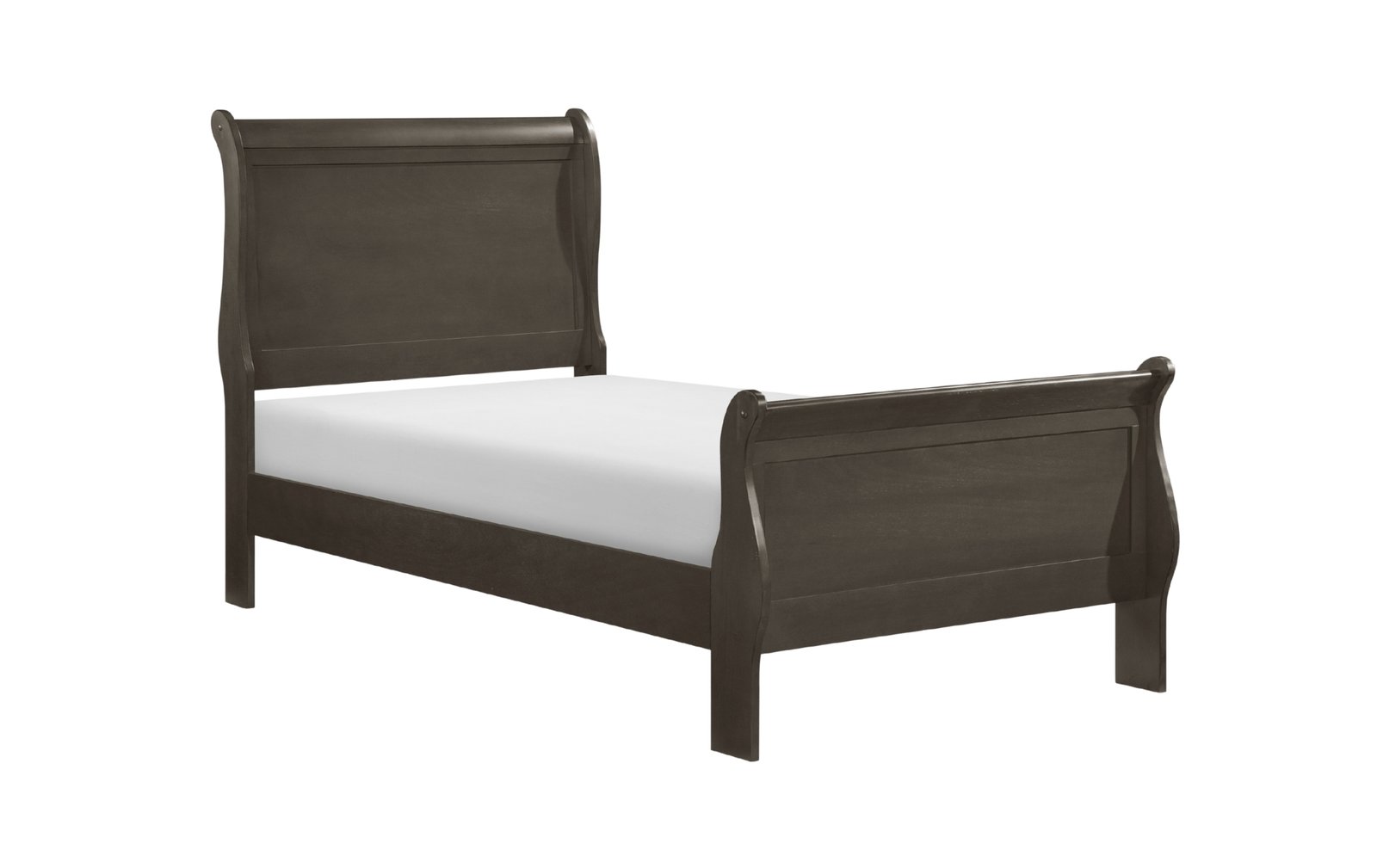 Dark Gray Sleigh Twin Bed