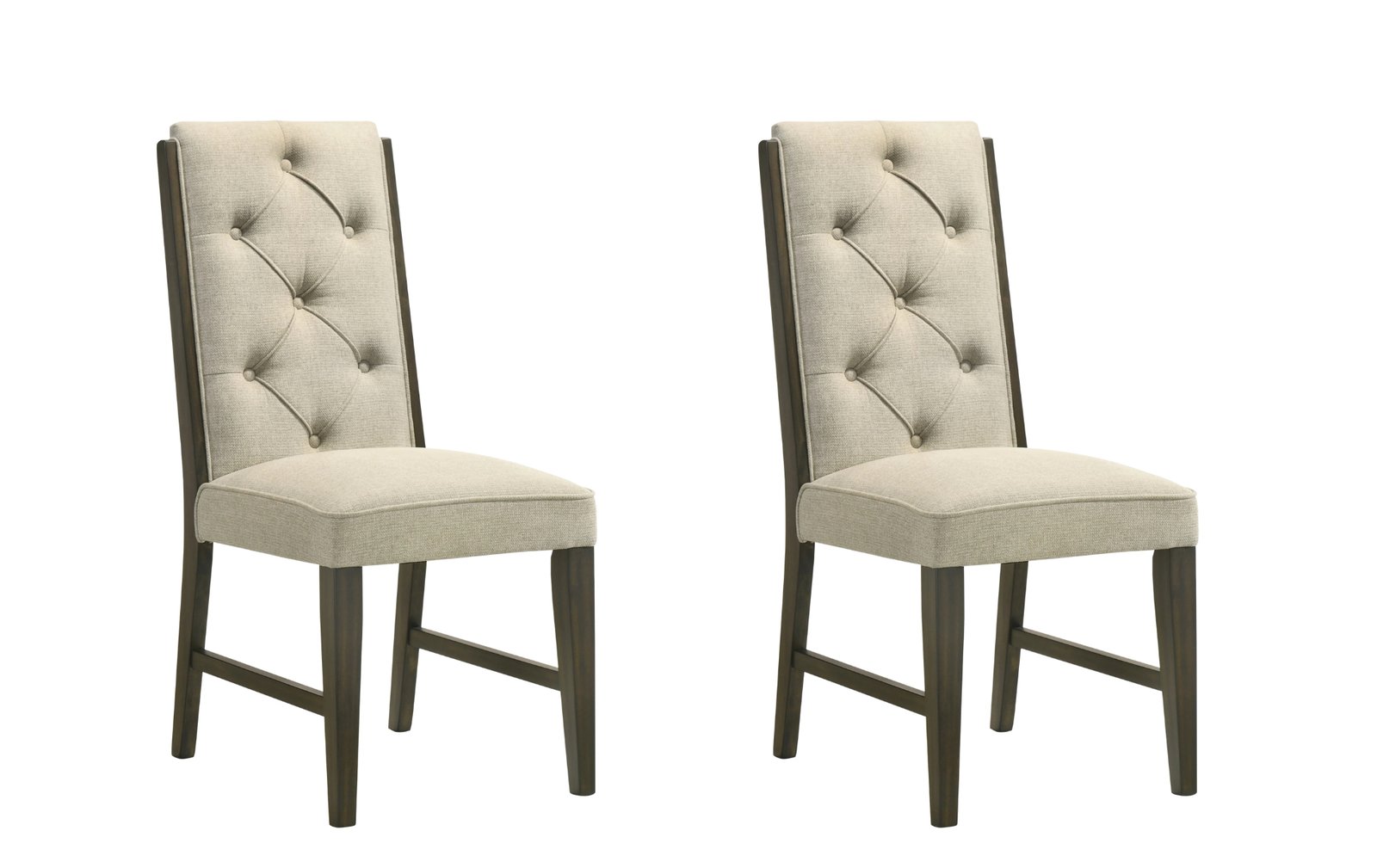 Herbert Beige Tufted 2-Piece Dining Chair Set