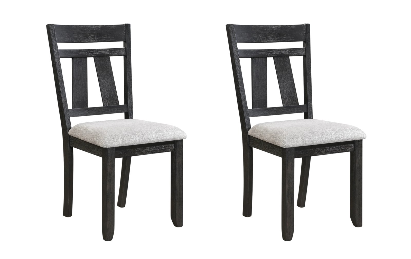 Maribelle Black Slat-Back 2-Piece Dining Chair Set