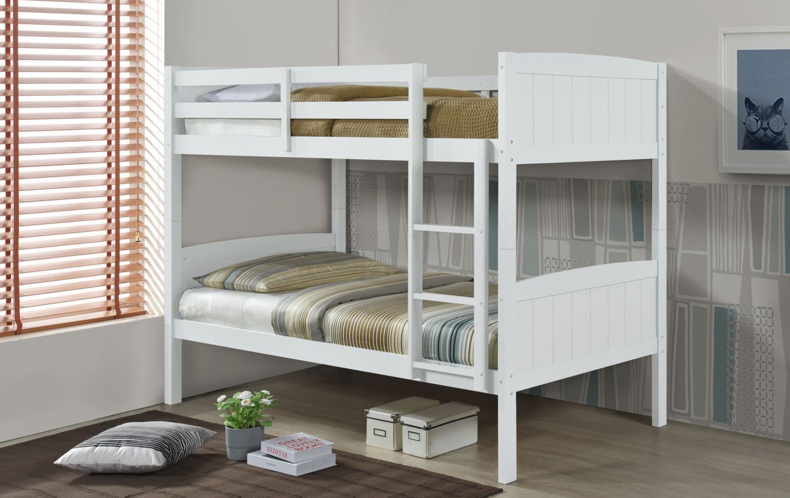 Classic White Twin Over Twin Bunk Bed