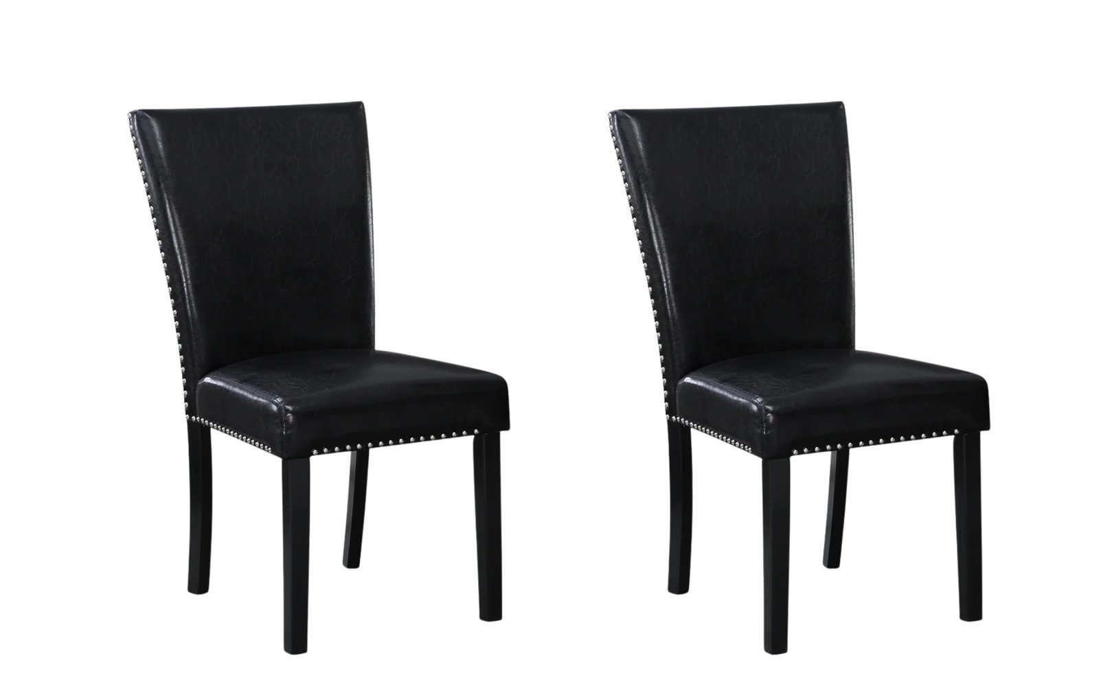 Tanner Black Nailhead 2-Piece Dining Chair Set
