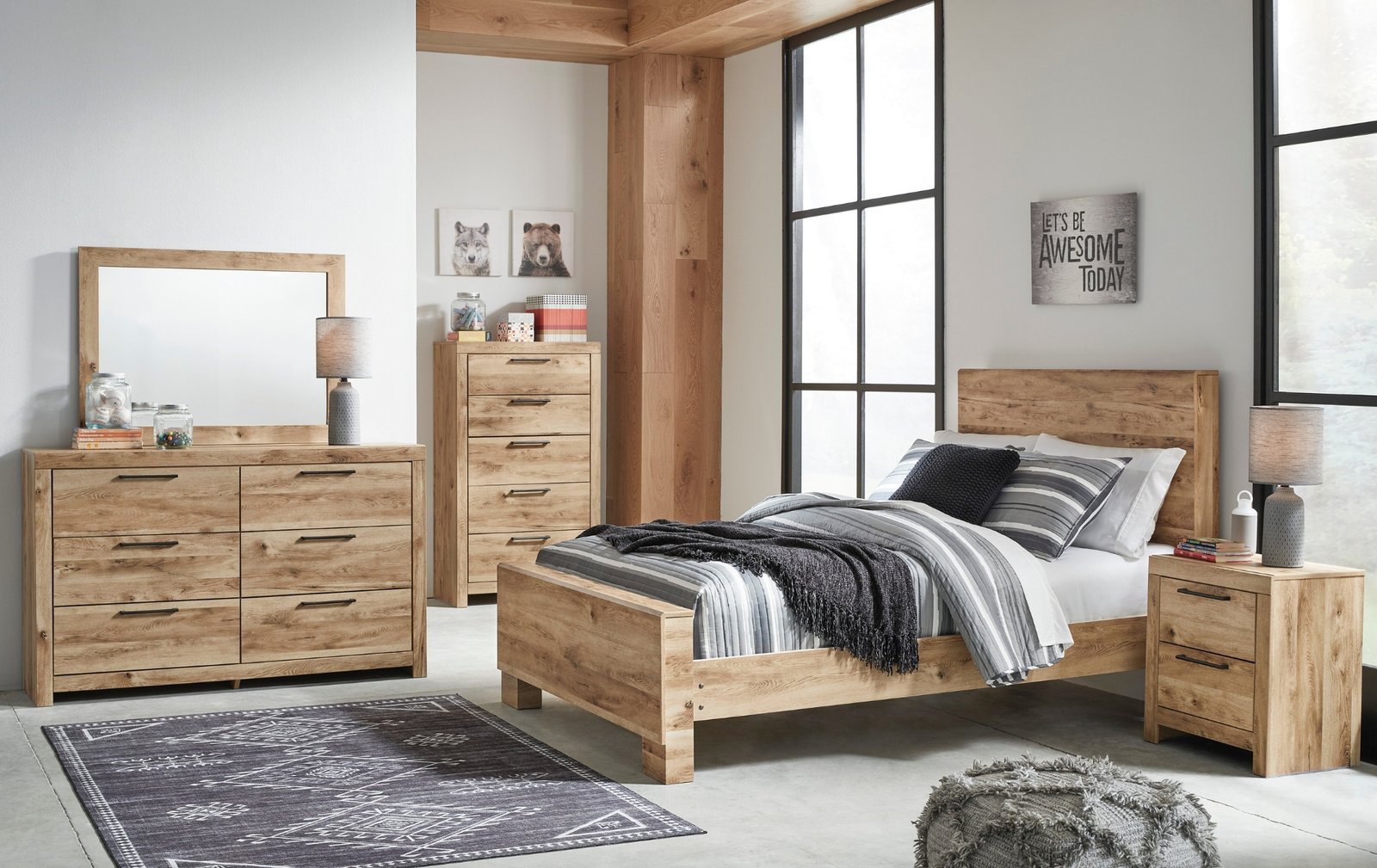 Hyanna Tan Brown Full Panel Bedroom Set