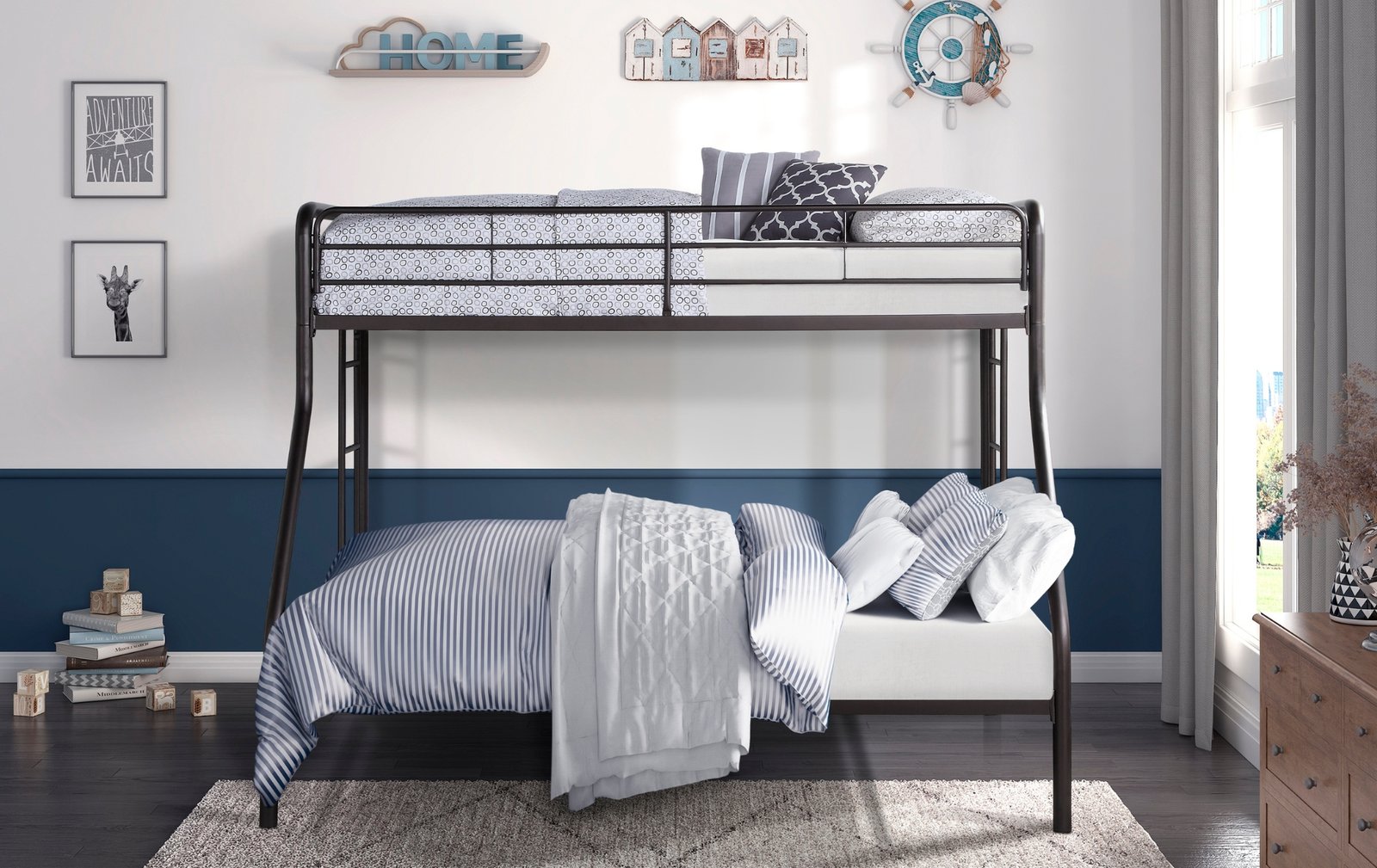 Lunar Twin-Over-Full Metal Bunk Bed
