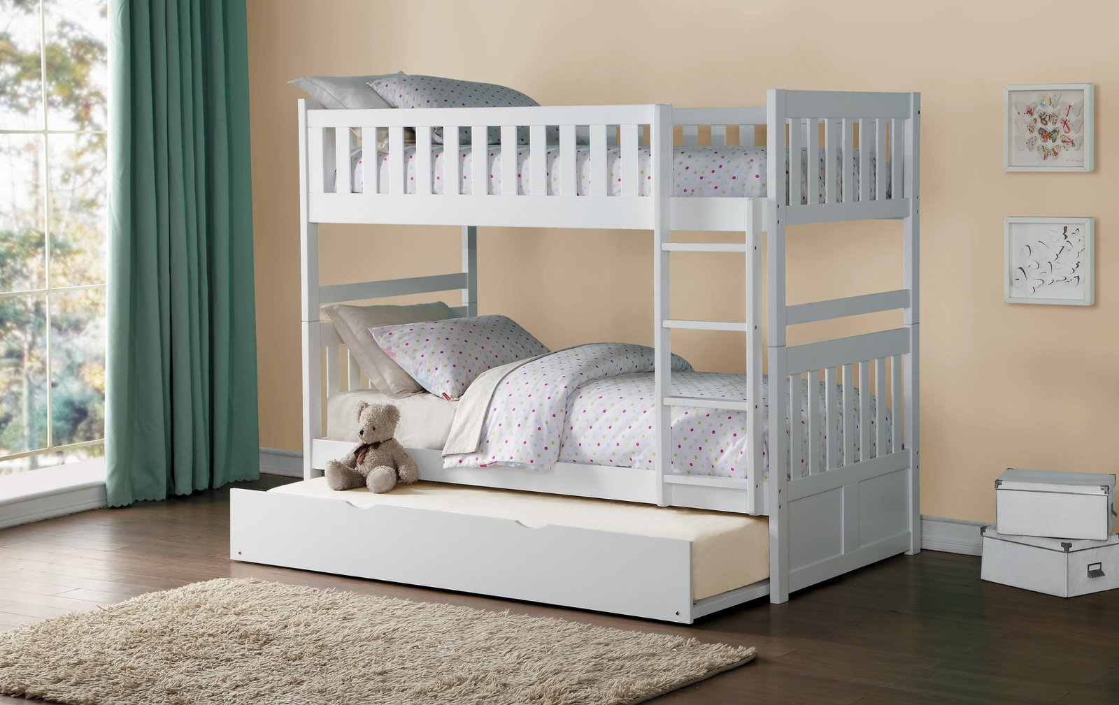 White Twin-Over-Twin Bunk Bed