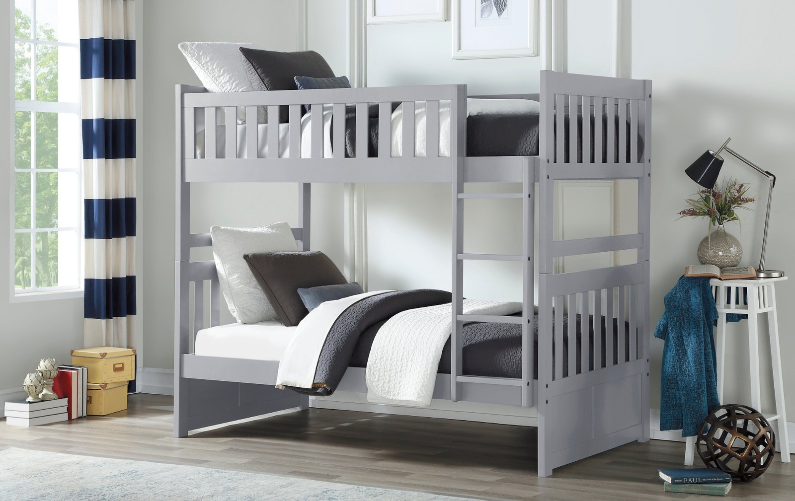Urban Grey Twin-Over-Twin Bunk Bed