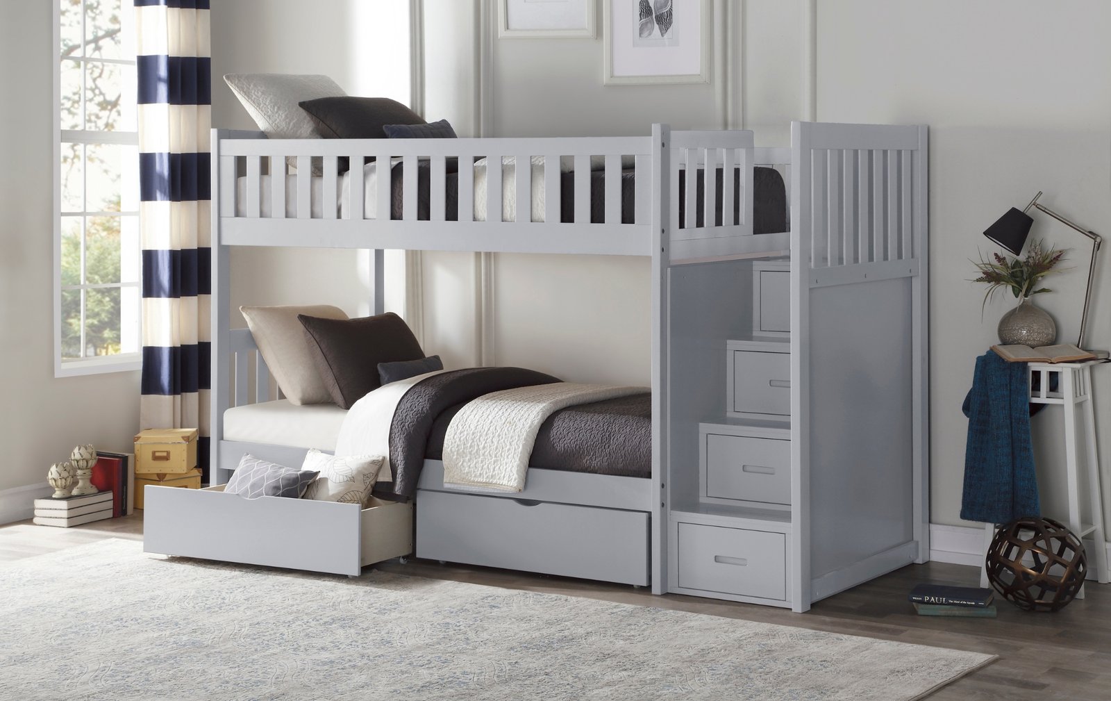 Bunk Bed with Storage Stairs and Drawers