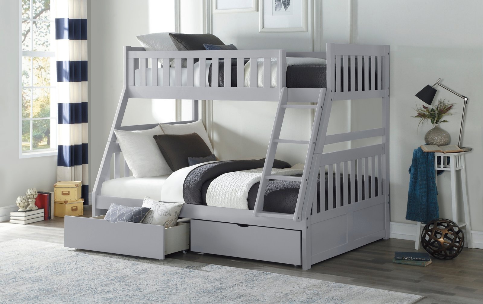 Twin-Over-Full Bunk Bed with Storage Drawers