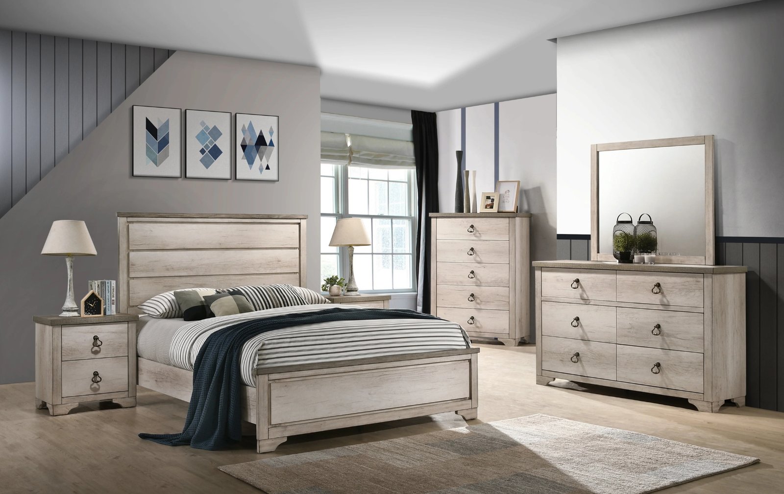 Patterson Driftwood Panel Full Bedroom Set