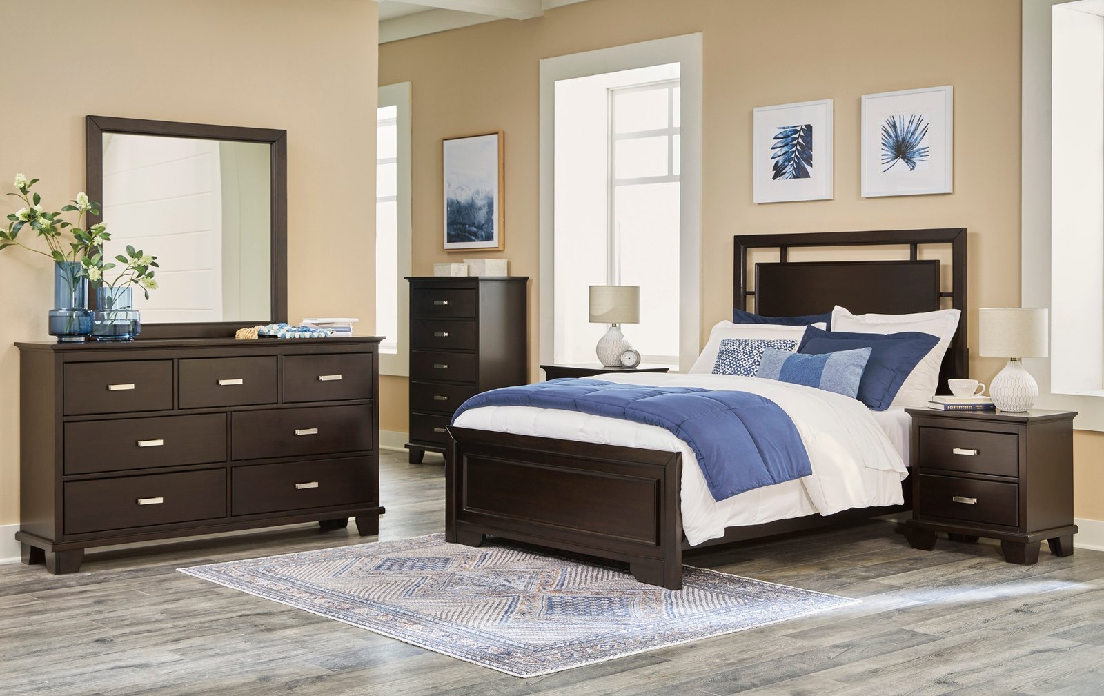 Covetown Dark Brown Full Panel Bed