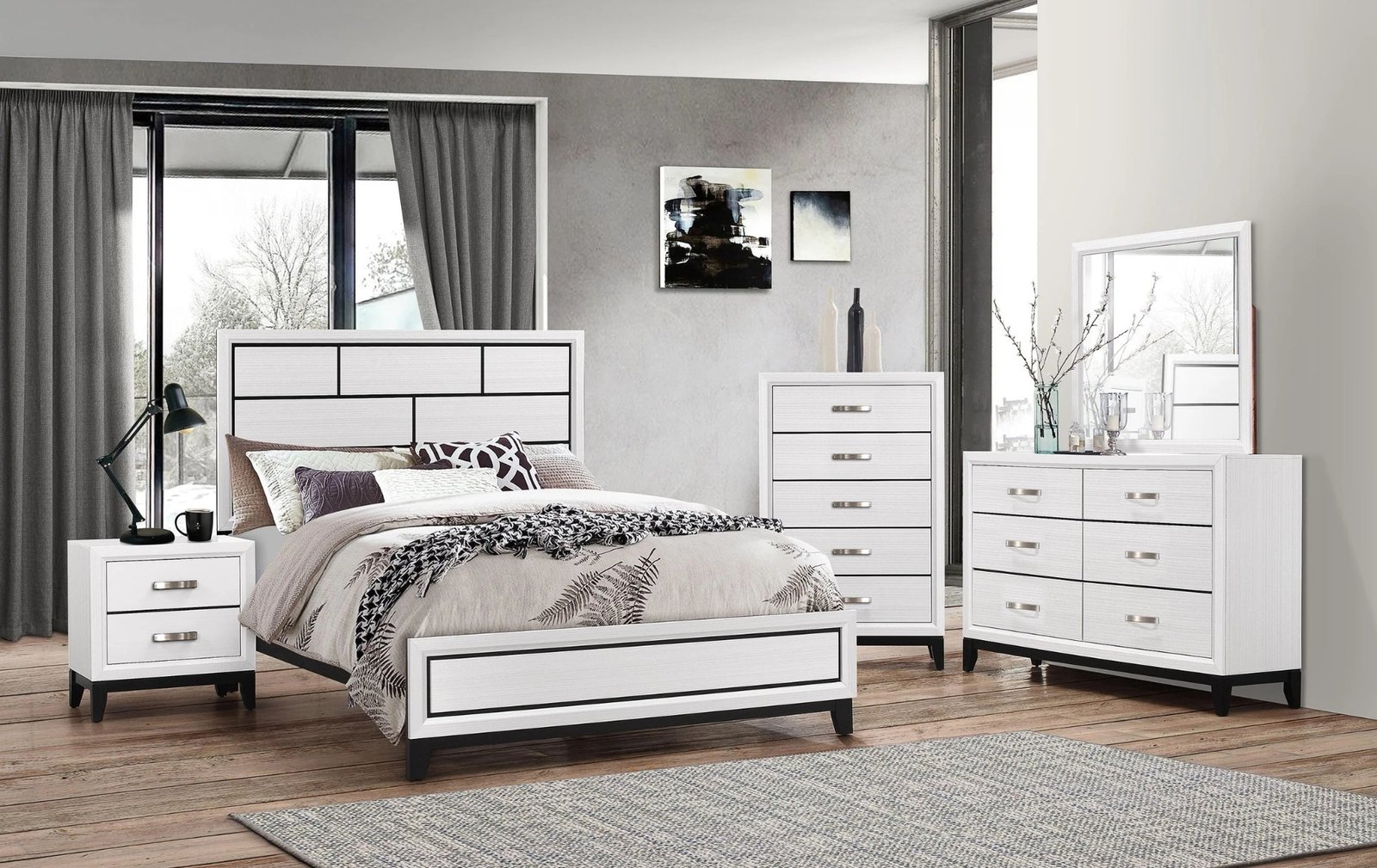 Akerson White Twin Bedroom Set