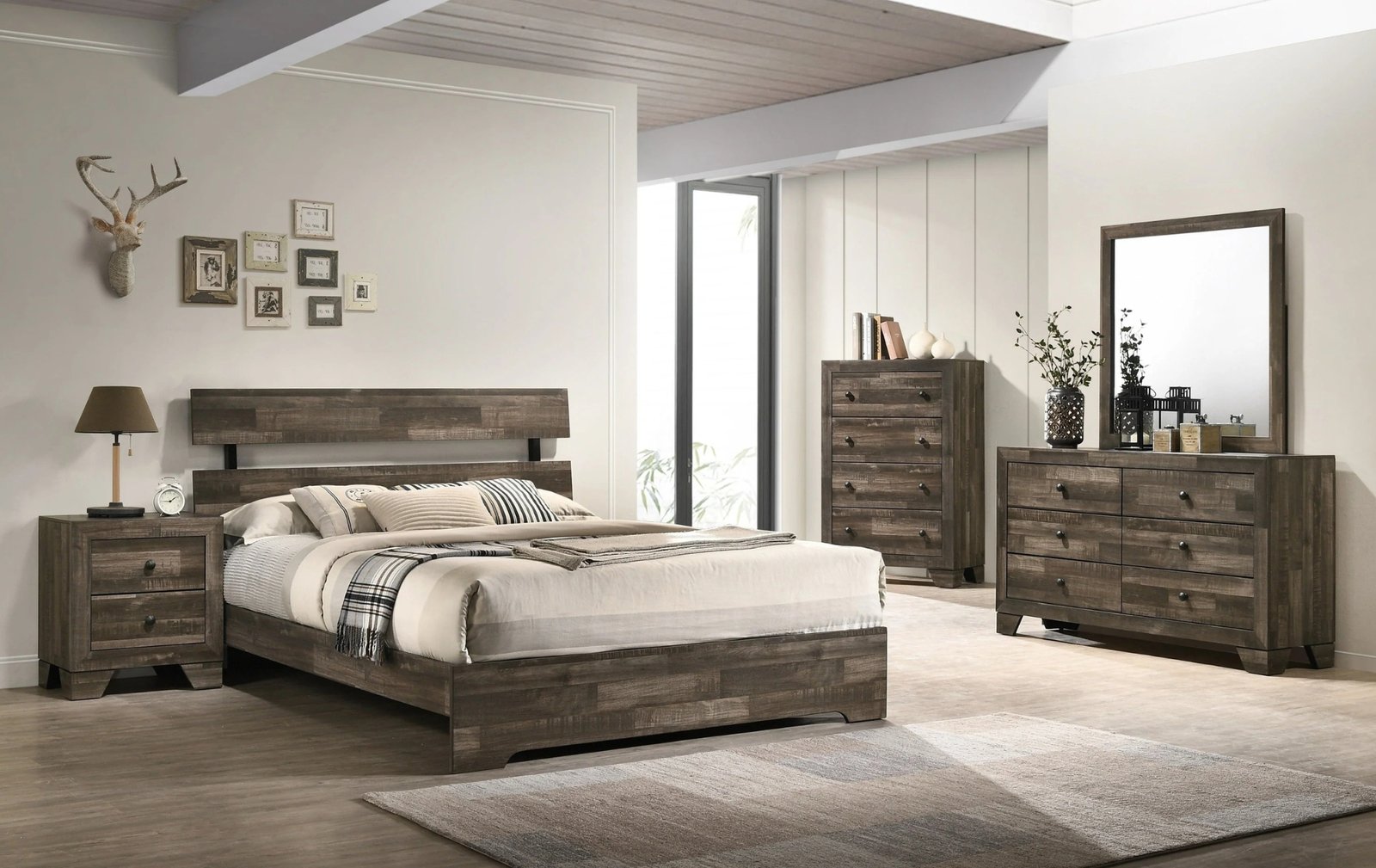 Atticus Brown Platform Full Bedroom Set