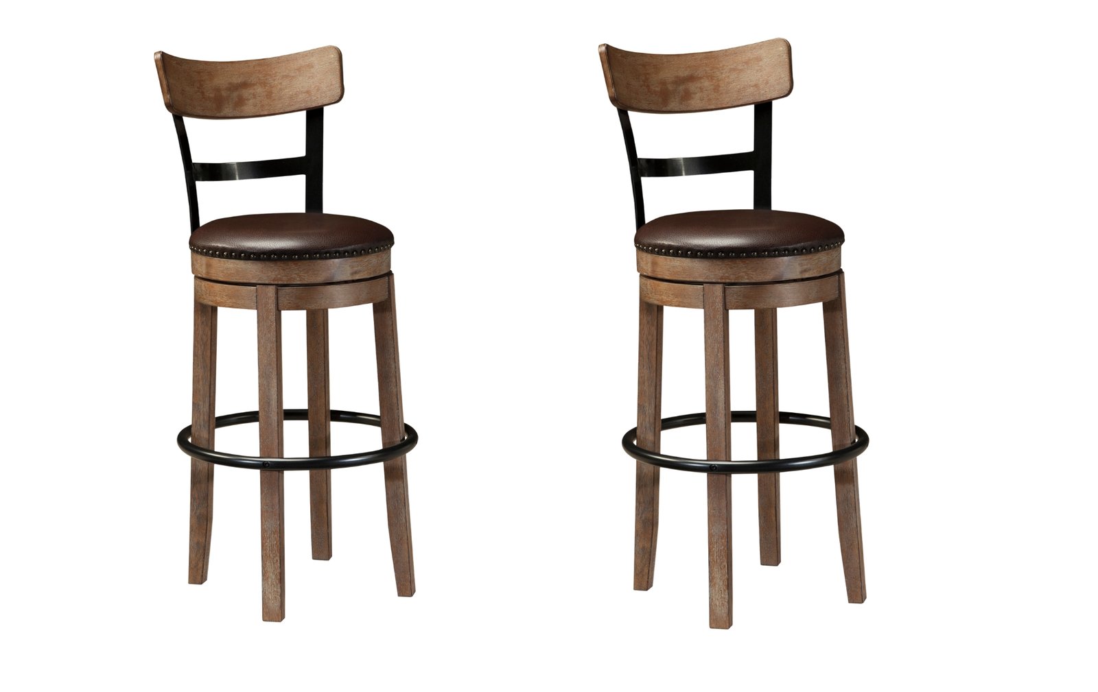 Pinnadel Brown Swivel Bar Stool Set of 2