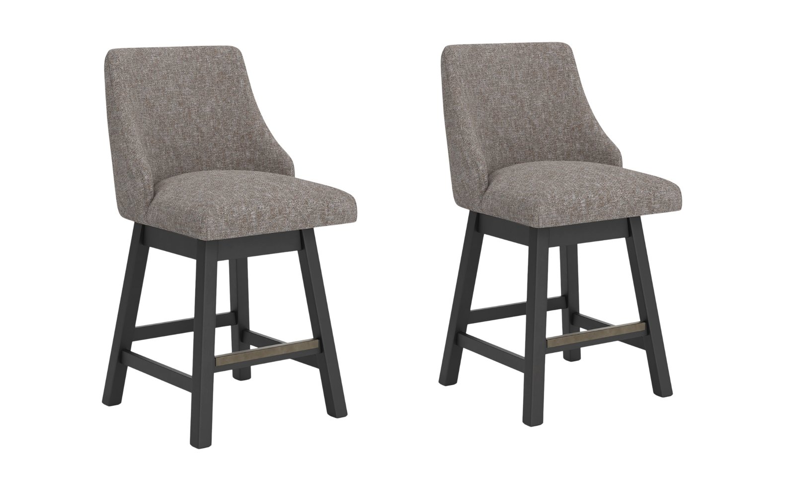 Neymorton Gray Swivel Counter Height Dining Chair Set of 2