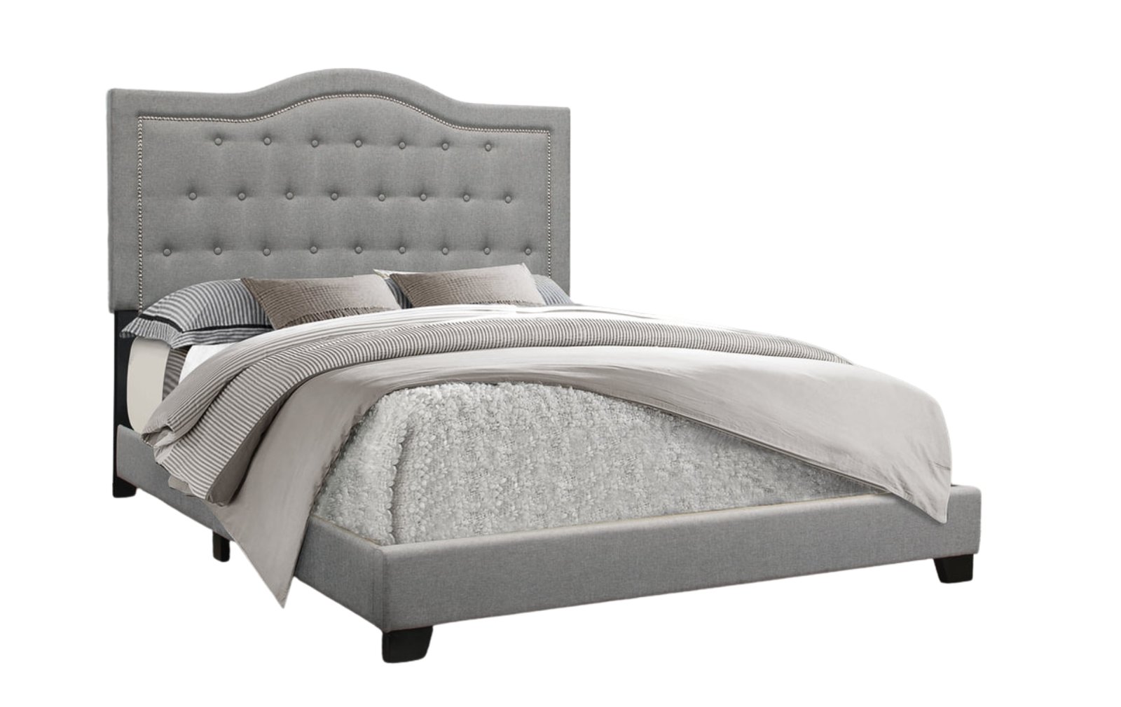 Emma Gray Upholstered Full Bed